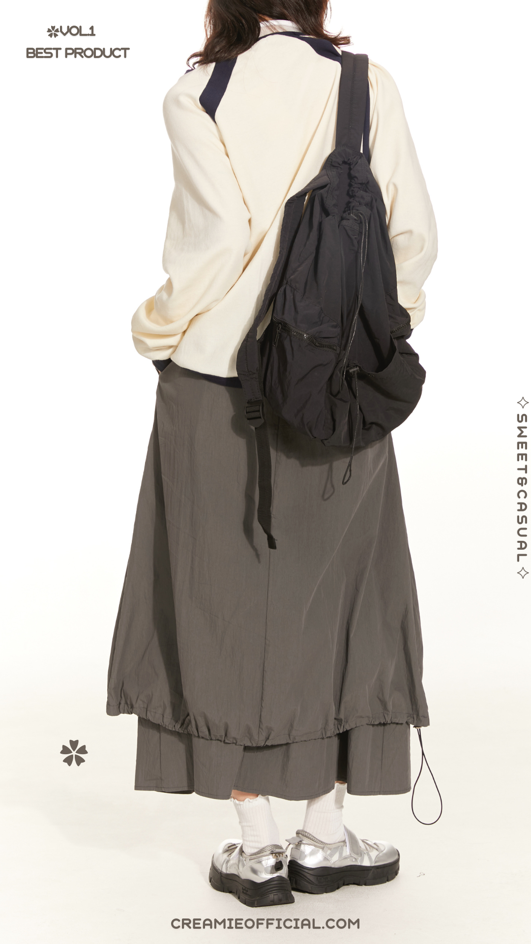 Fluffy Cloud Skirt - 蓬蓬疊層氣球裙-灰色🖤