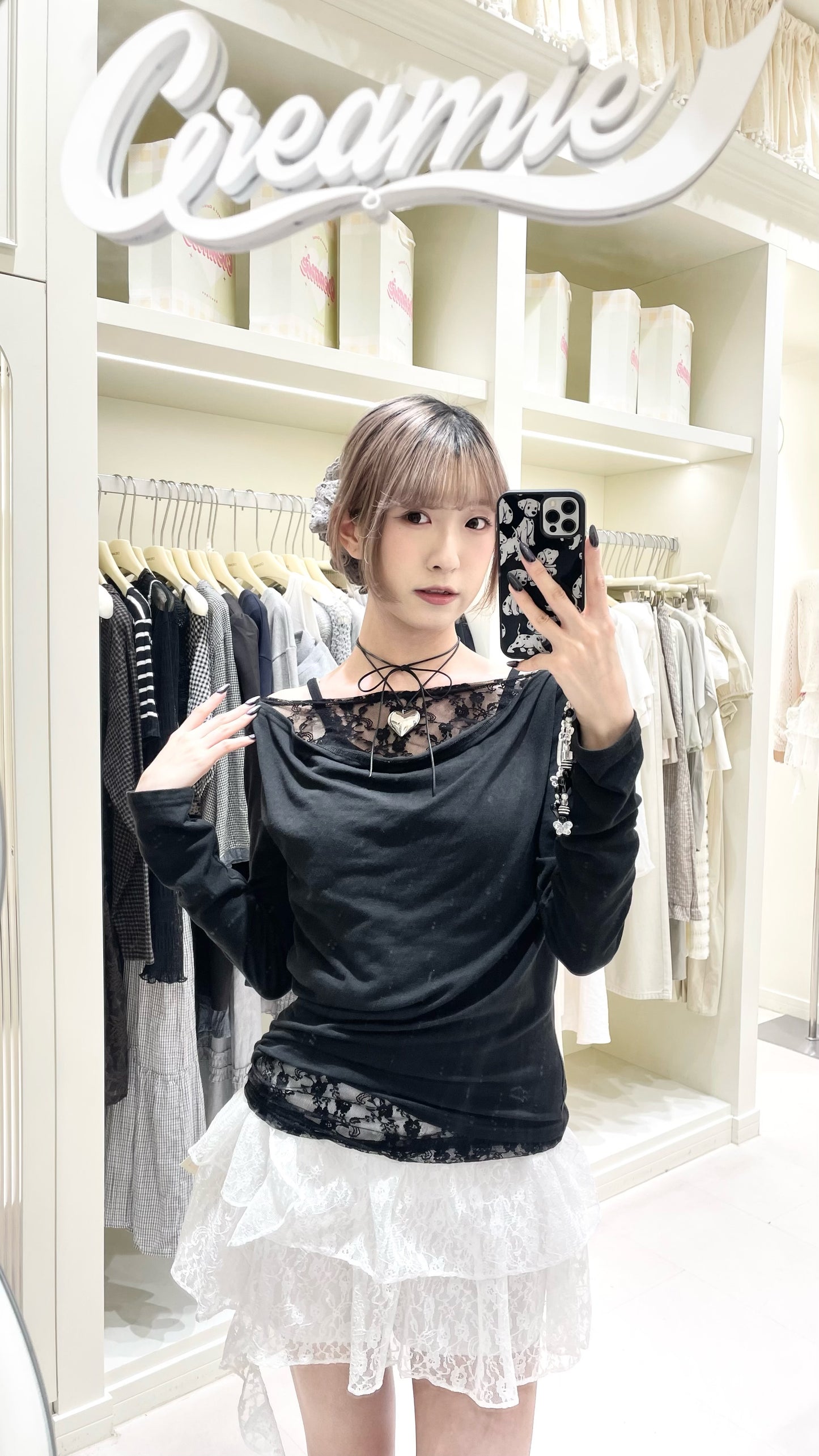 2色入!假兩件蕾絲上衣🩶🖤