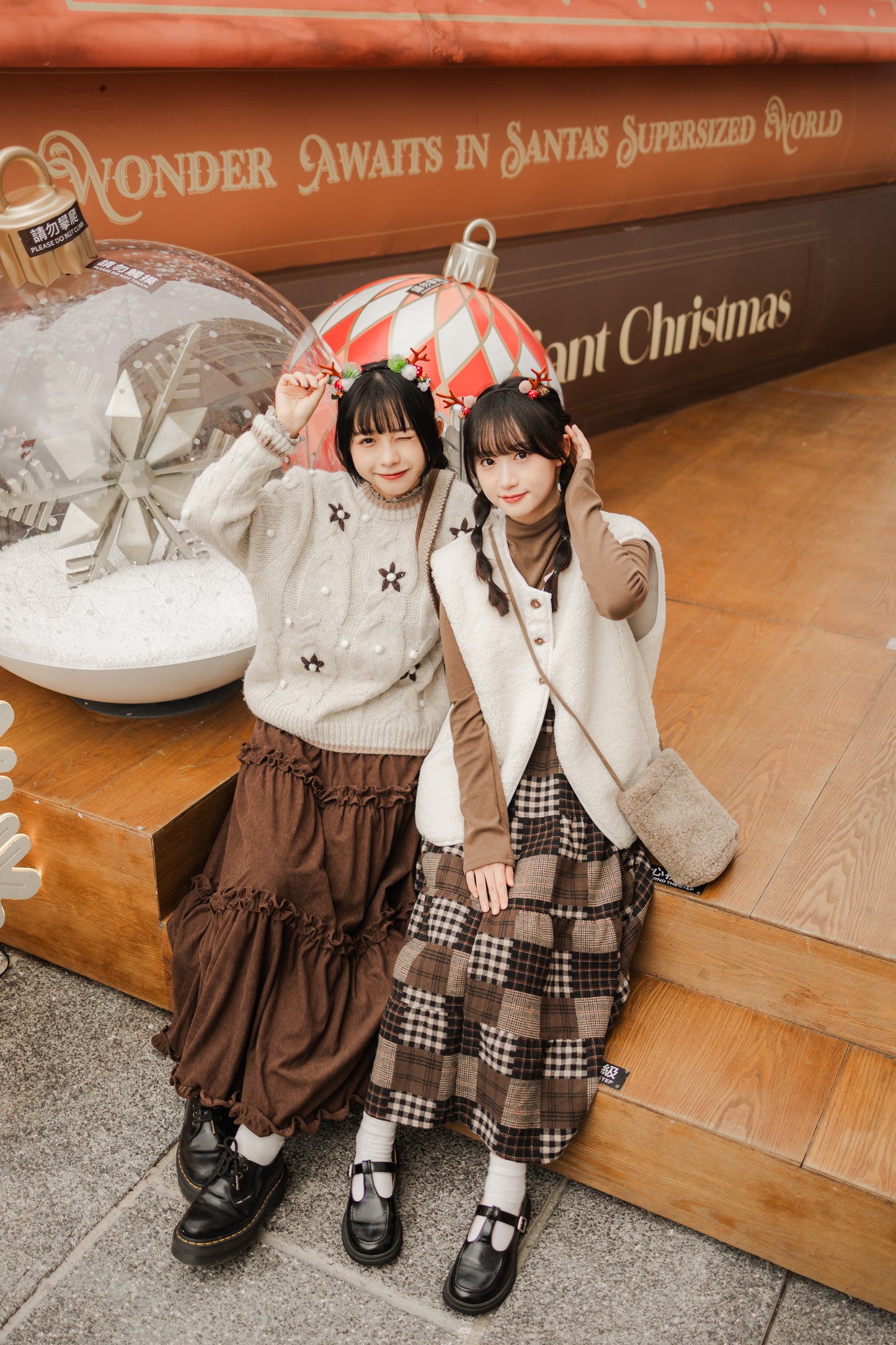 Christmas Time🎄💓聖誕冬日花邊長裙