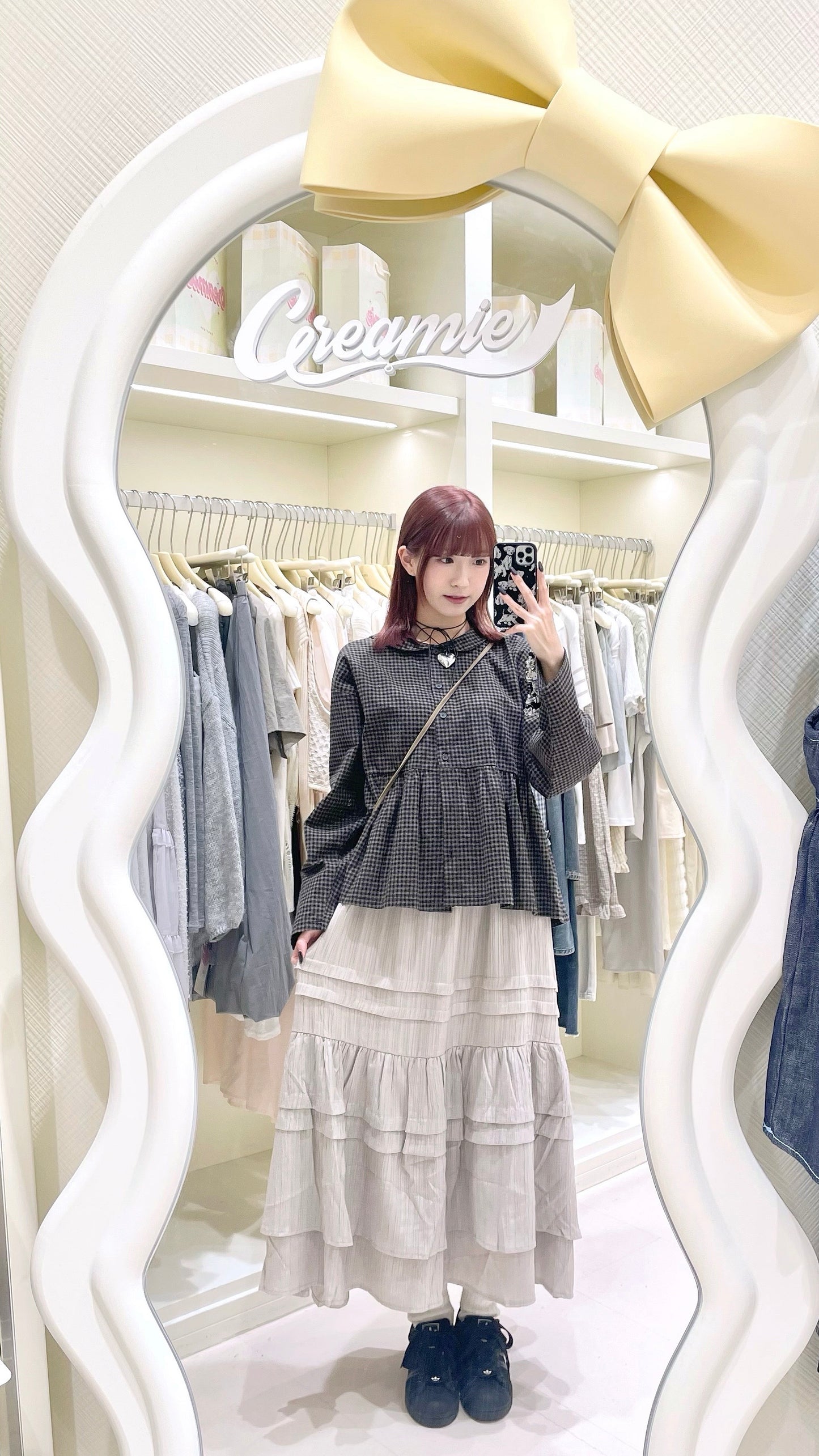 日系番領格仔上衣🤎✨