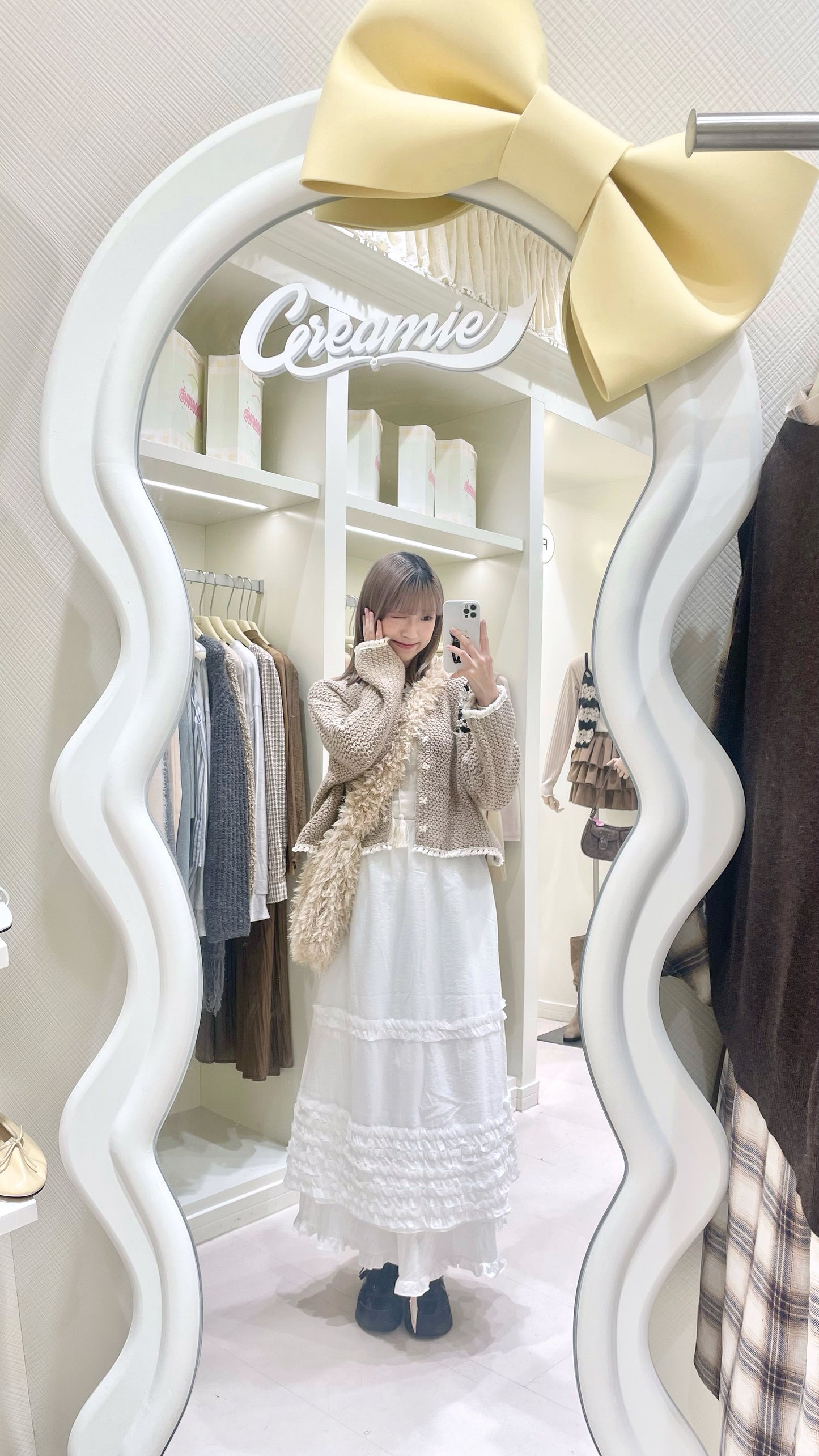 Ruffle 雪白色蛋糕長裙