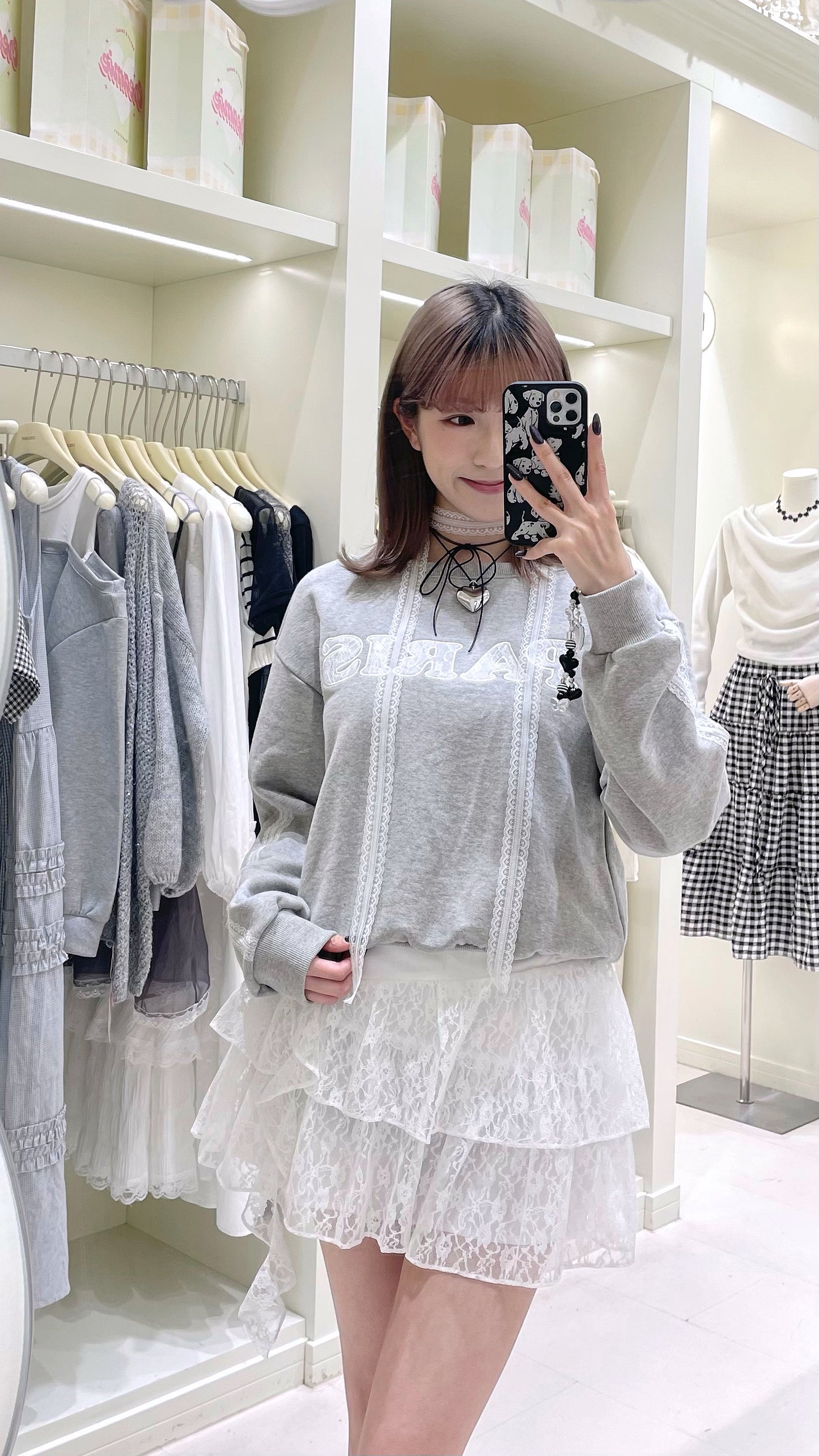 🩶✨初春蕾絲綁帶衛衣