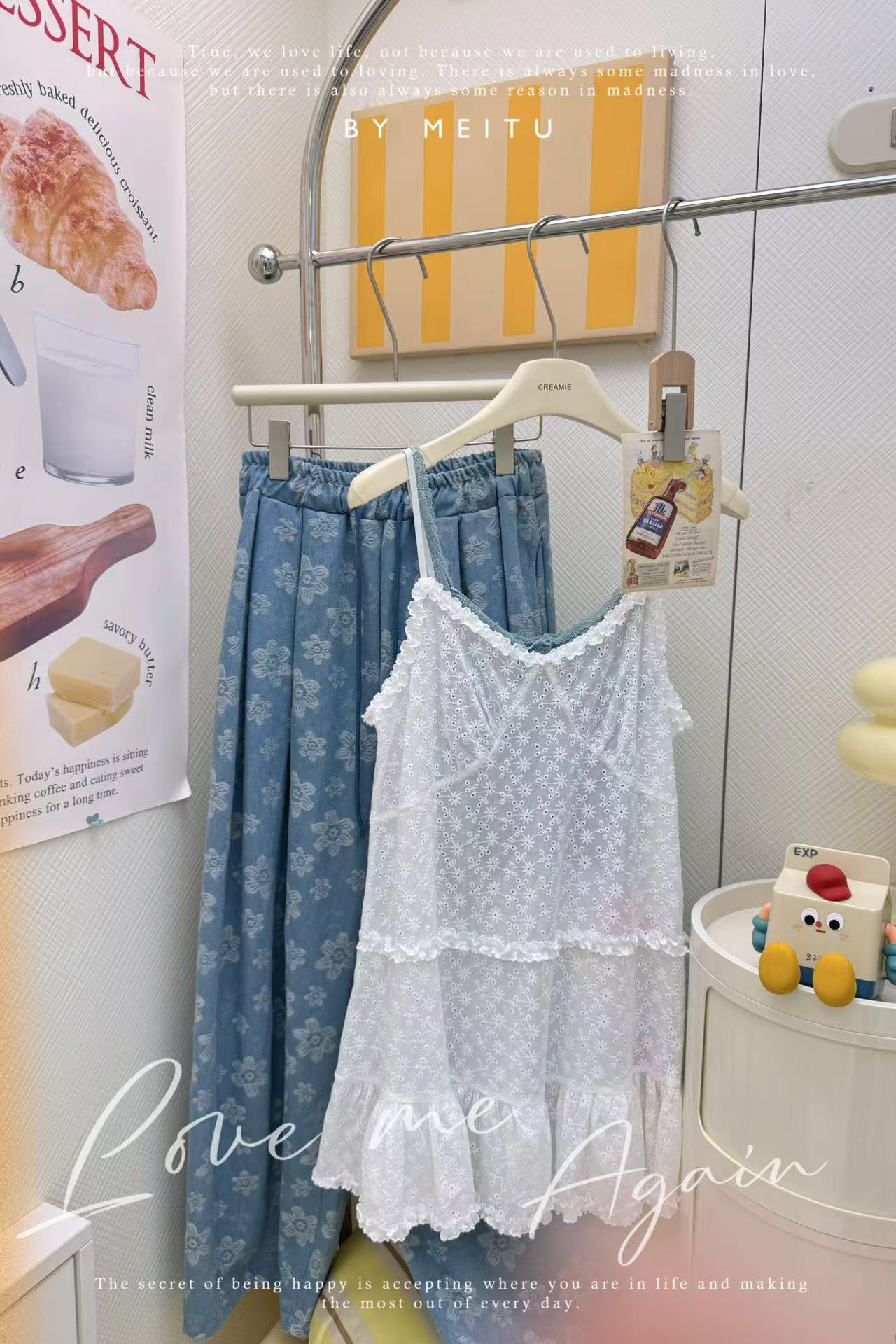 夏日藍色小碎花休閒褲🌼