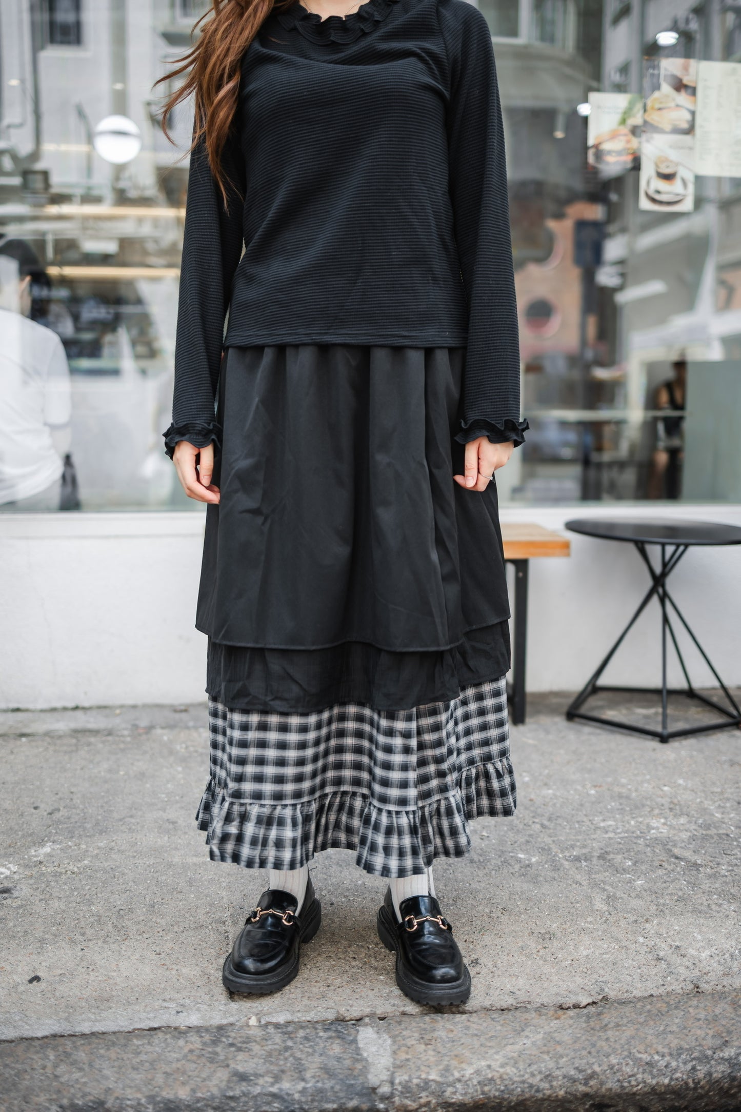 🛒不撞款!✧獨特拼接格仔長裙✧