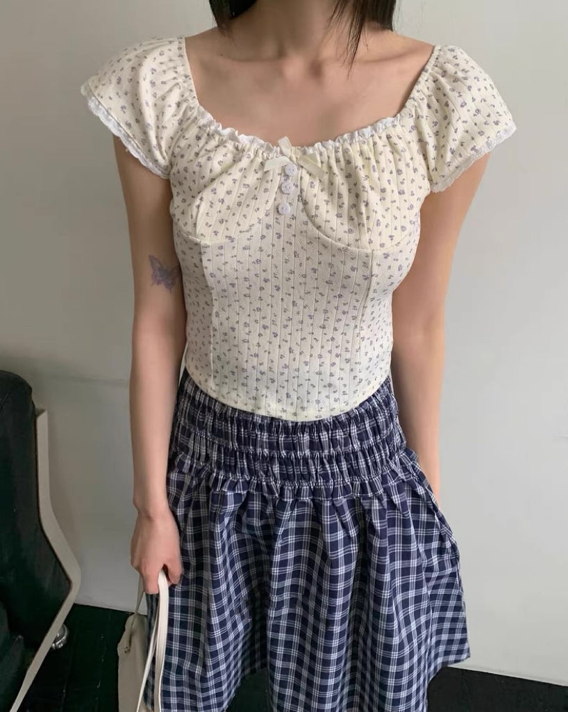 波點碎花短袖上衣❤️🔥