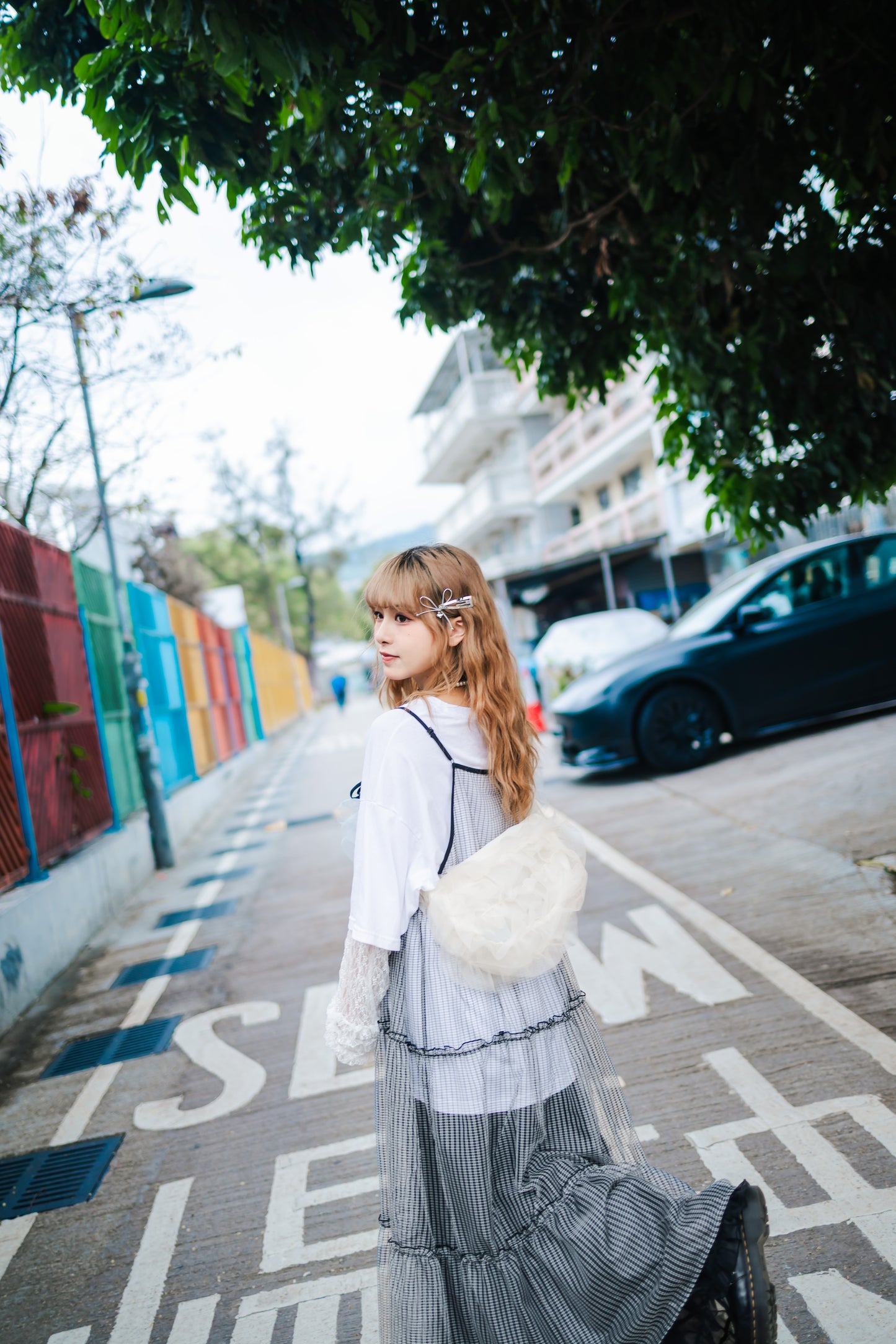 日系高質單品!莎莎吊帶格仔罩衫✨
