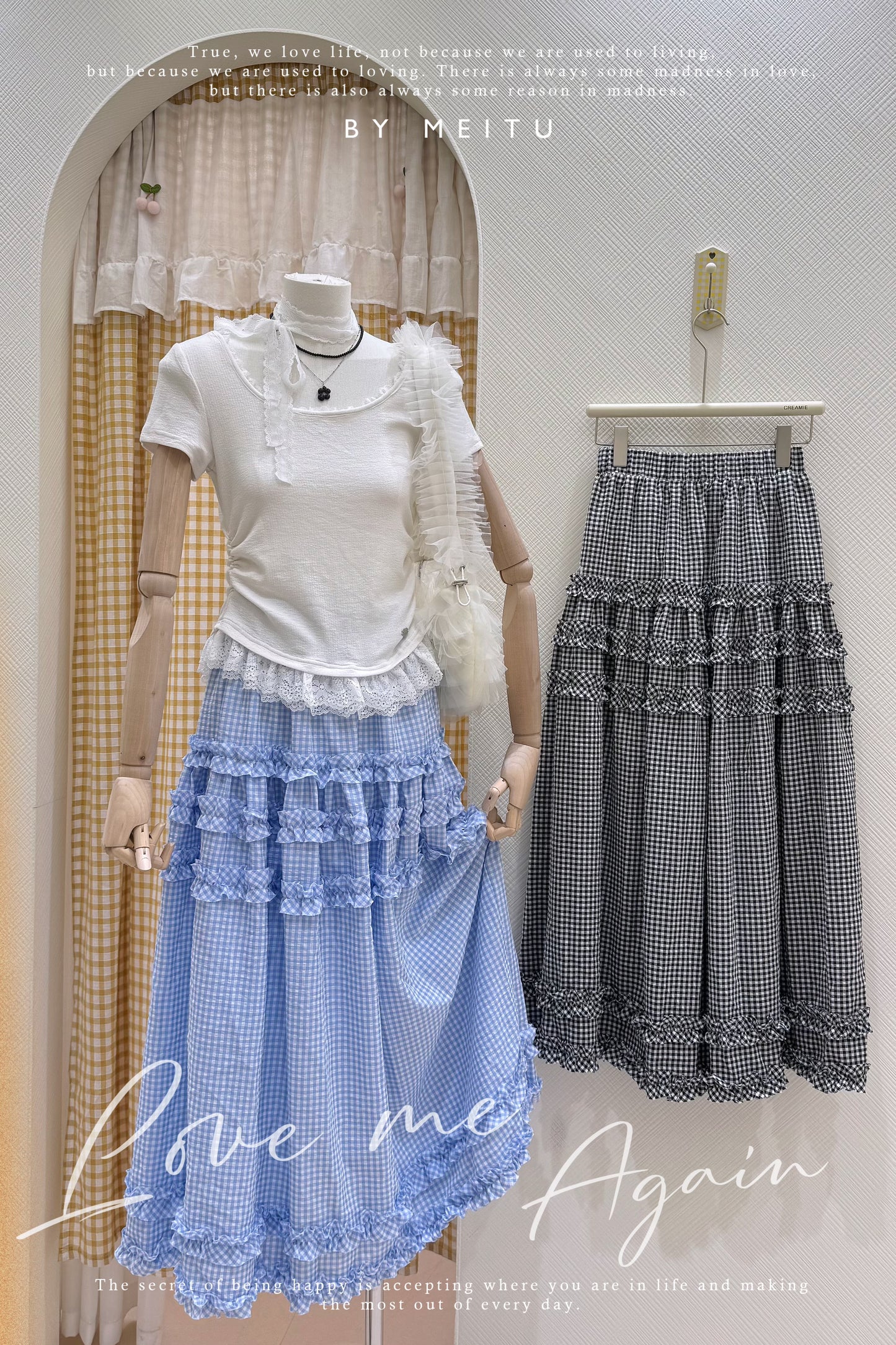 2色入!Ruffle花邊格仔長裙🌼✨