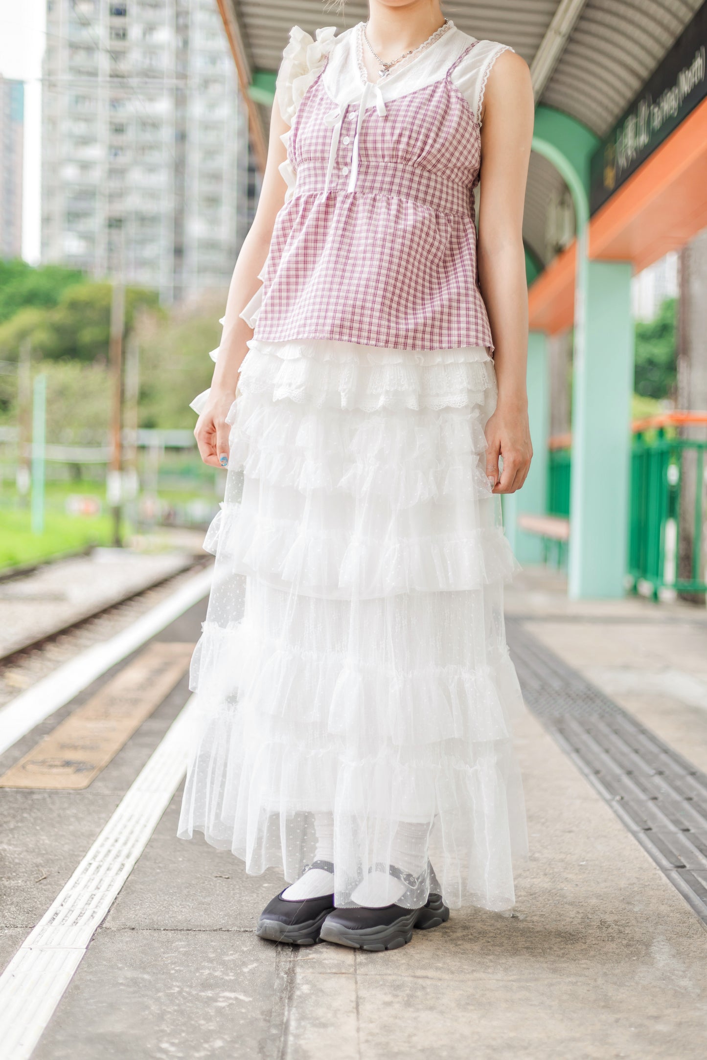 日系櫻桃配色疊穿馬甲