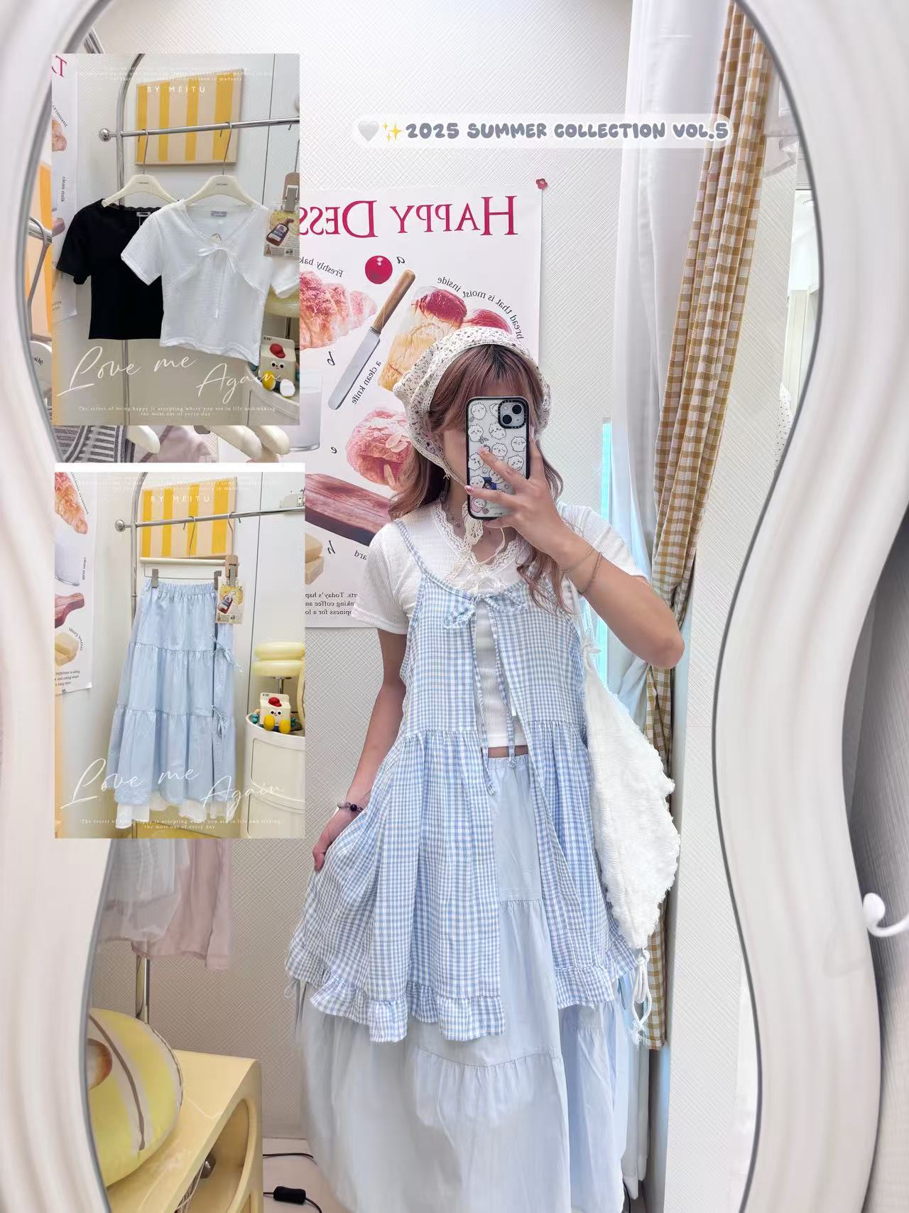 蕾絲蝴蝶上衣+長裙套裝🩵✨