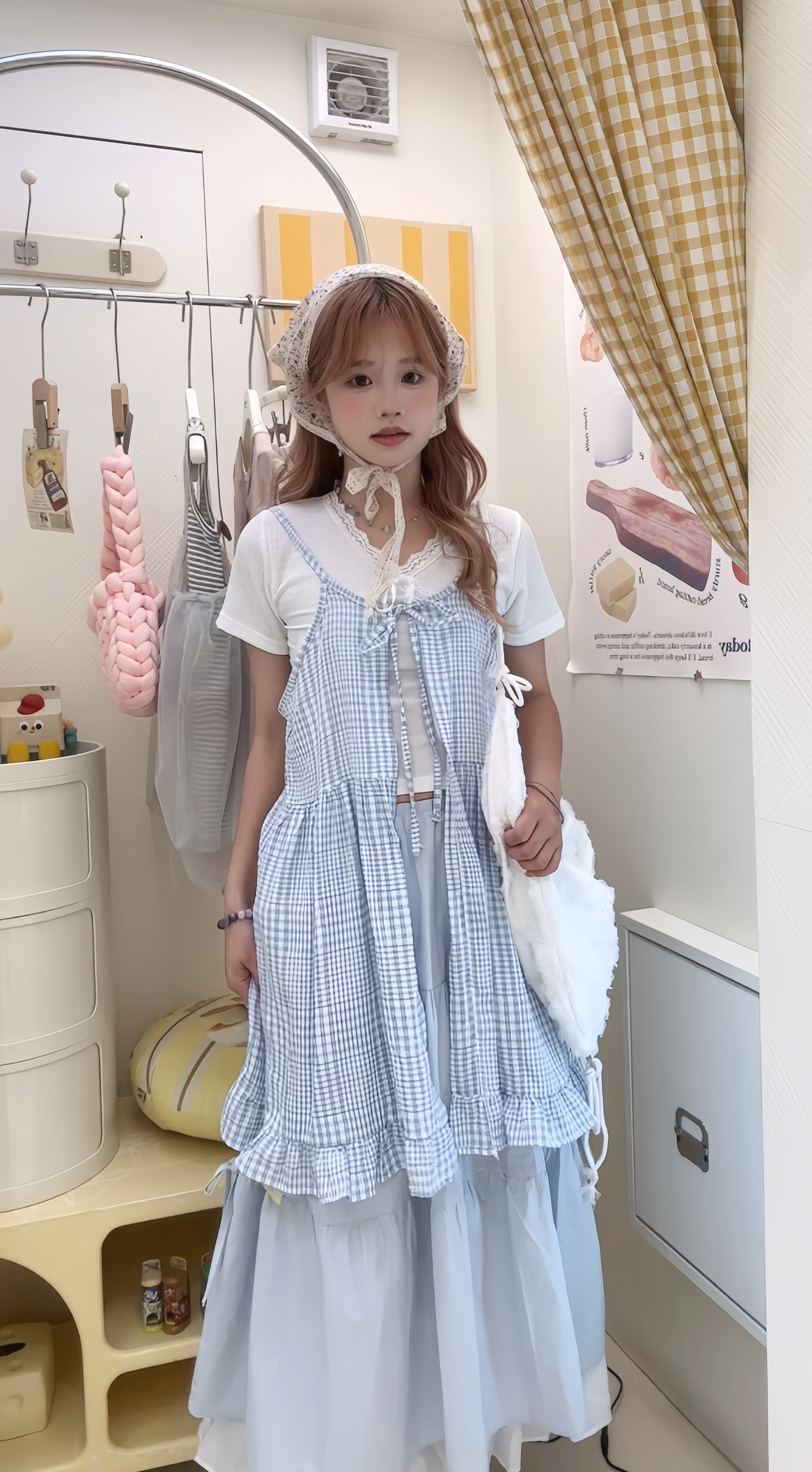 日係必愛🛒蝴蝶結格仔馬甲🫧