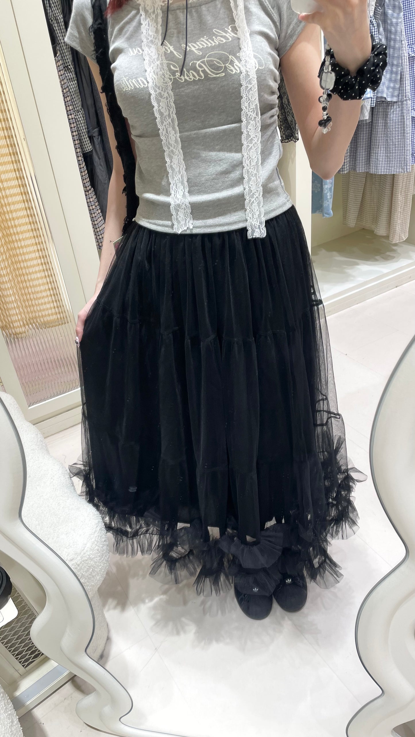 蕾絲蝴蝶上衣+ 日系莎莎裙🖤✨