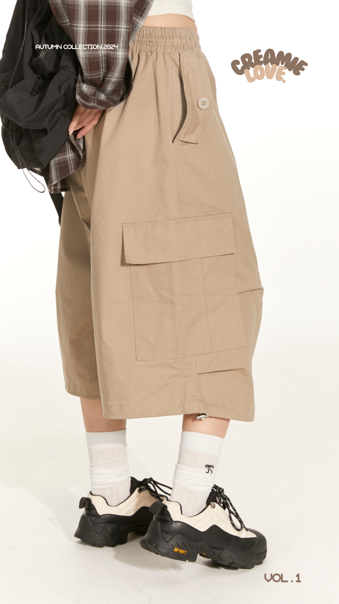 ✧ 延續韓星熱潮!卡其7分工裝褲👖