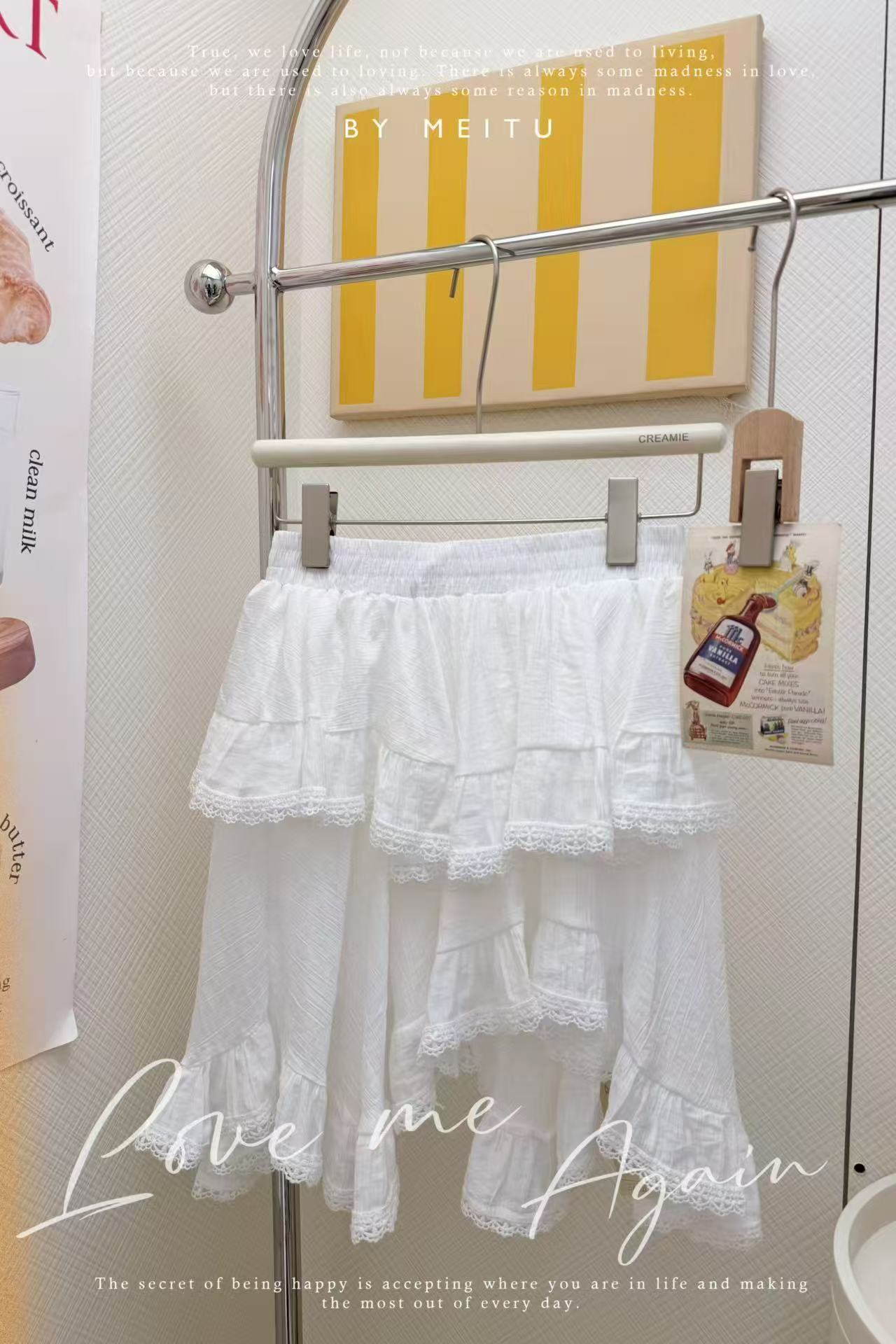 蕾絲拼接不規則短裙🍰