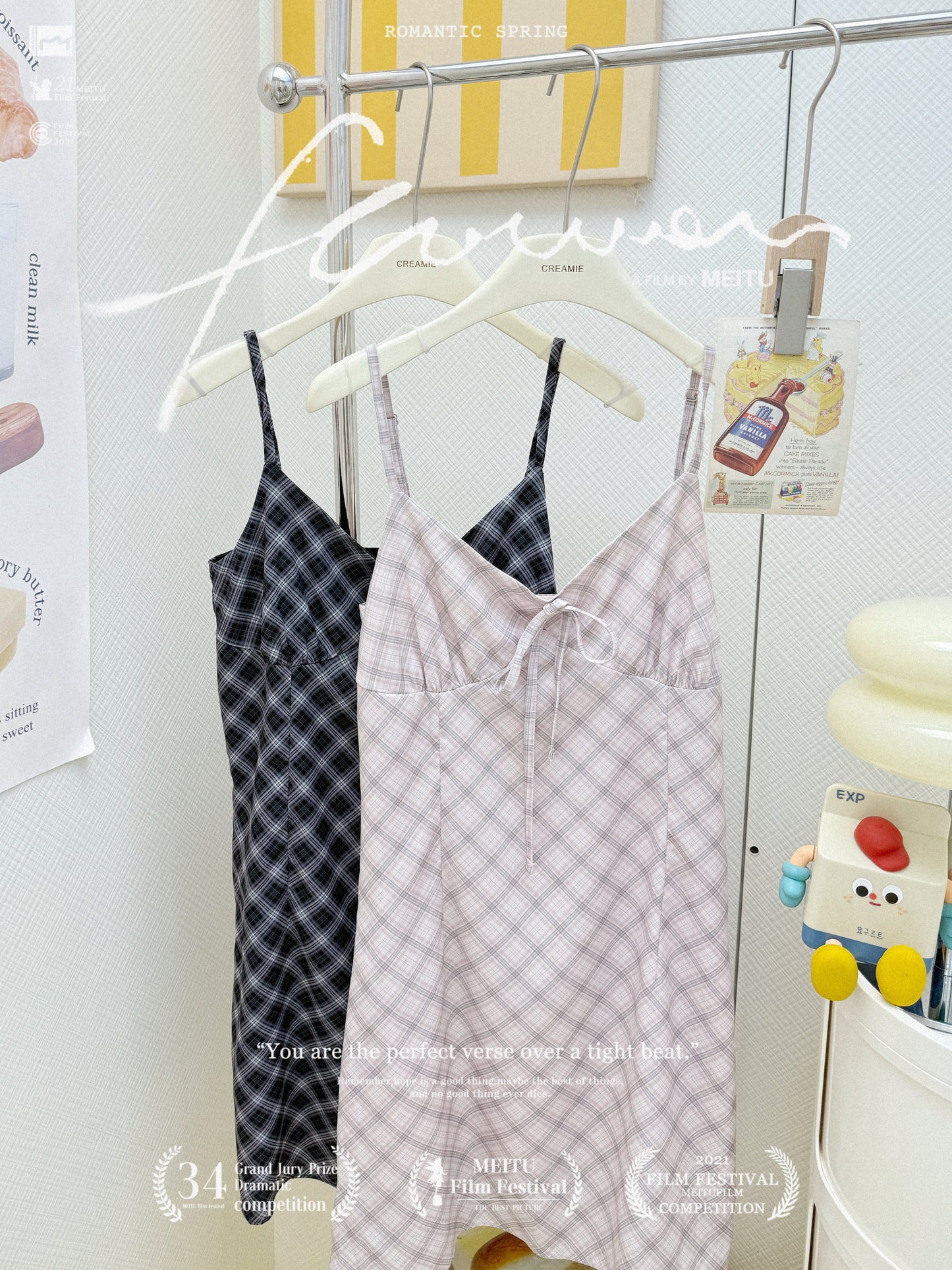 蕾絲上衣+千島格紋裙Set🖤✨