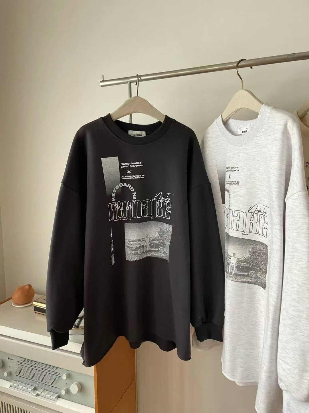 圓領寬鬆印花衛衣 💕