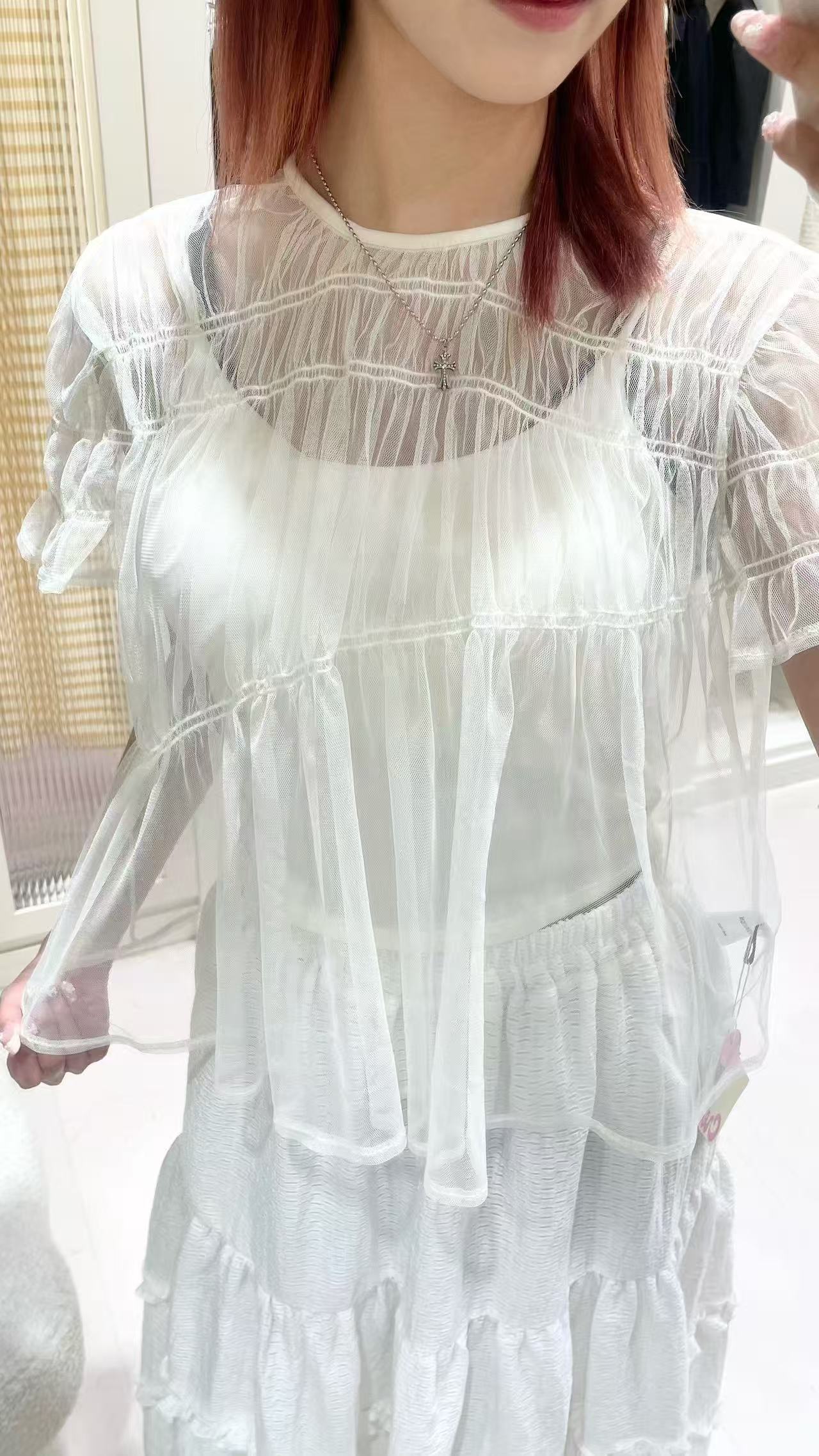 日系皺摺上衣搭蛋糕長裙🤹🏻♀️