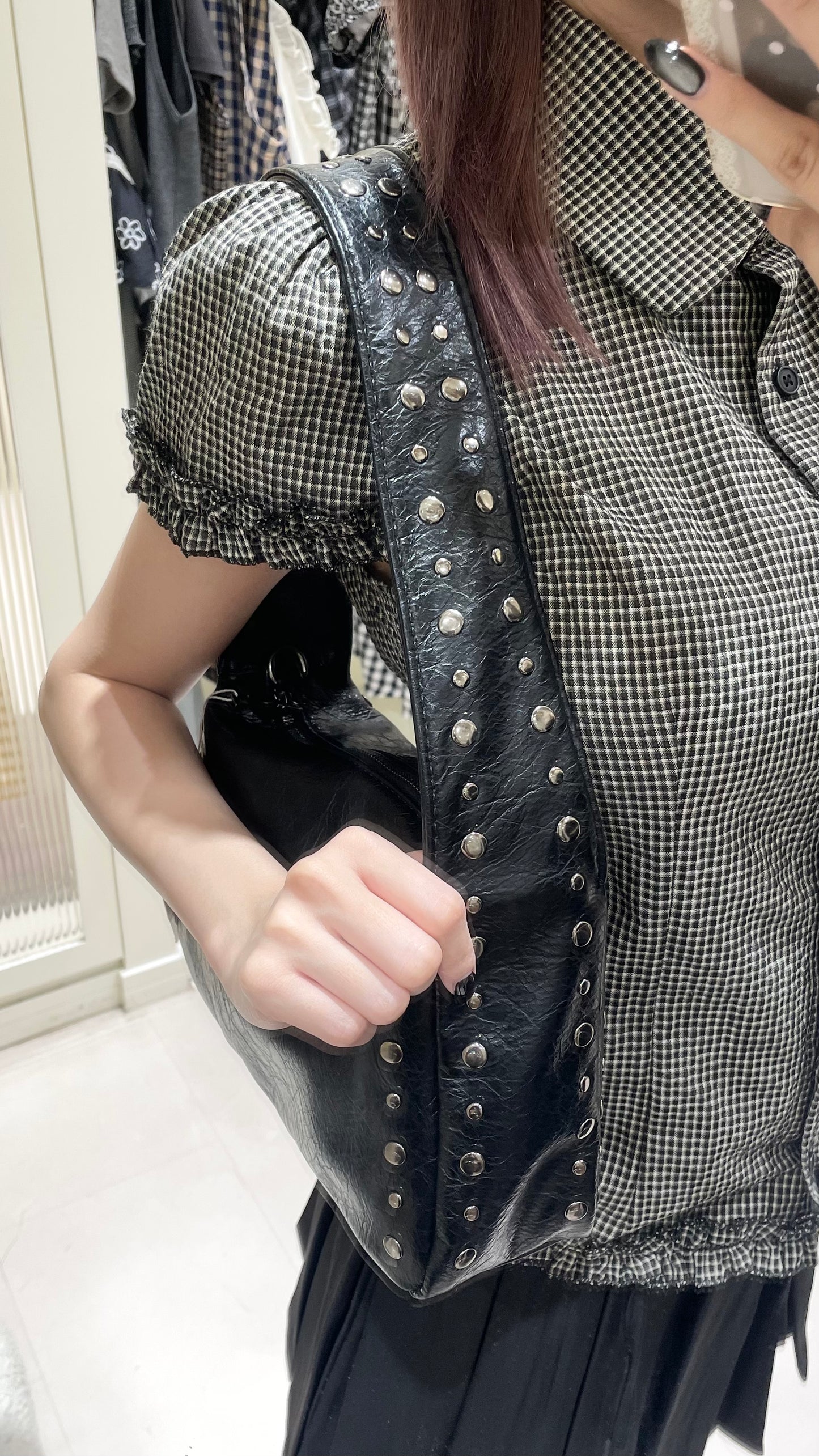 復古韓系格仔套裝🛒🖤