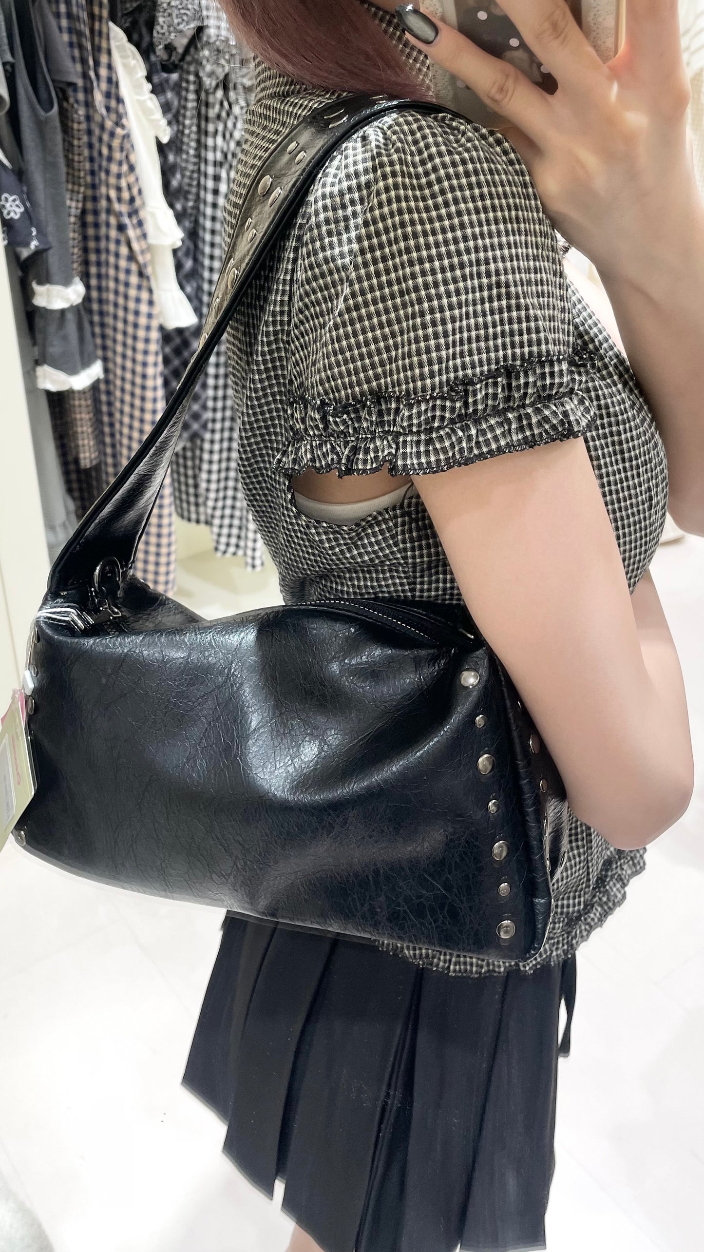 復古韓系格仔套裝🛒🖤