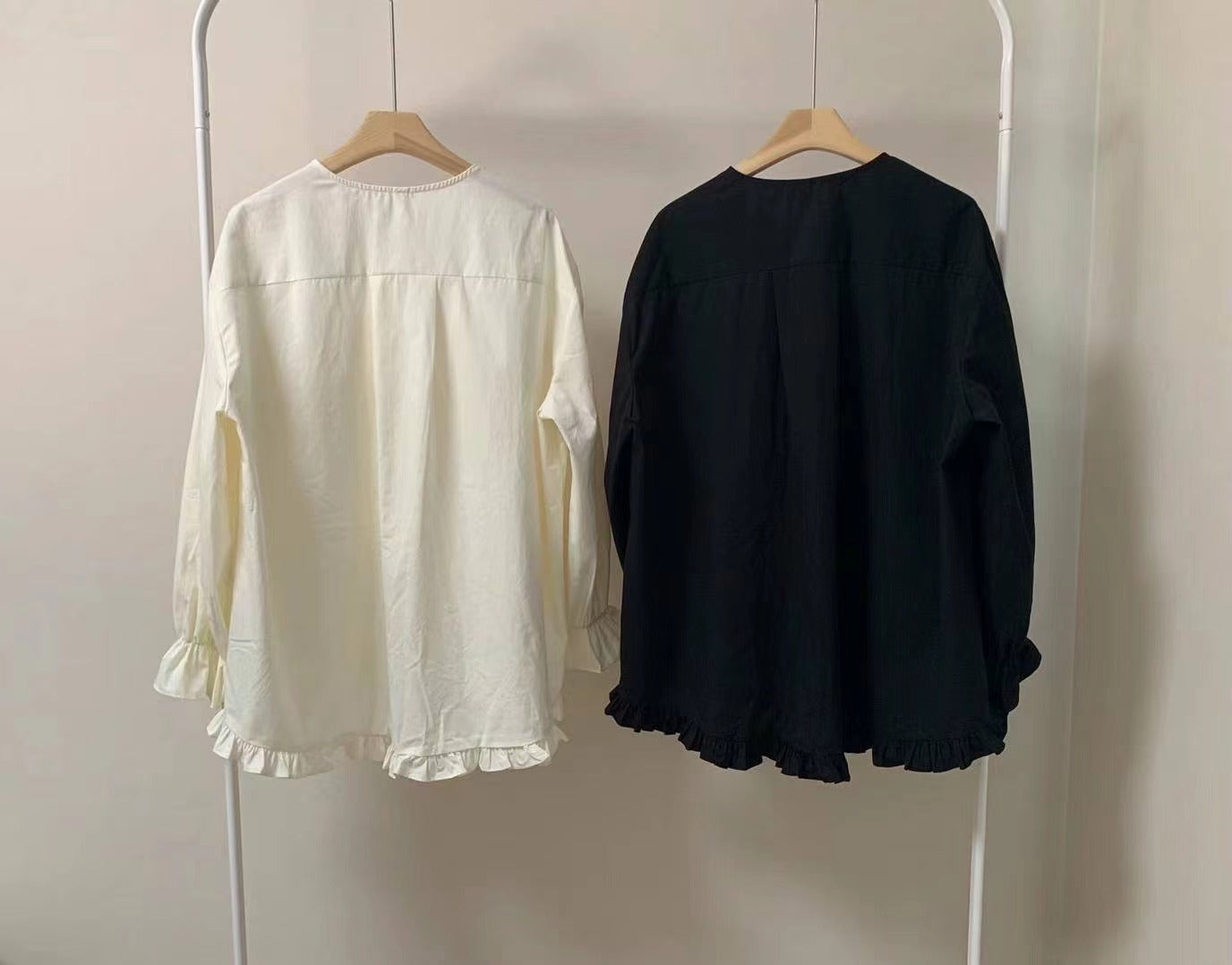 。。꒰ ´・~・꒱੭՞՞韓系淑女溫柔花邊襯衫