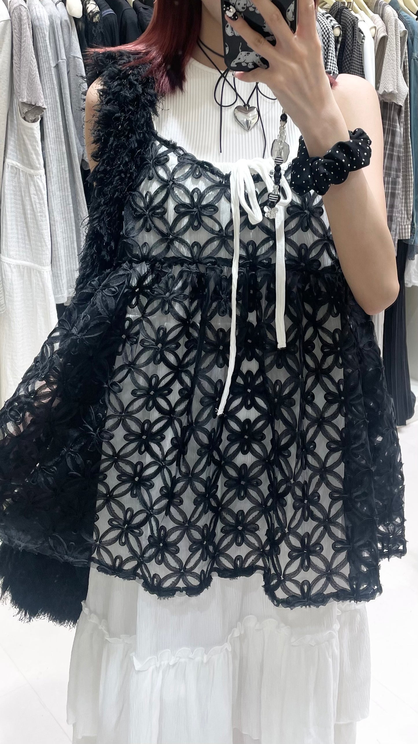 日係花花吊帶疊穿背心搭連身裙🐰