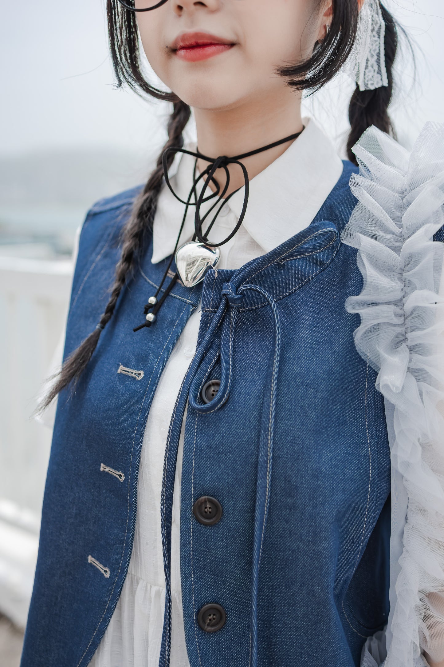 棉花糖Ruffle Polo日系上衣🩵🤍