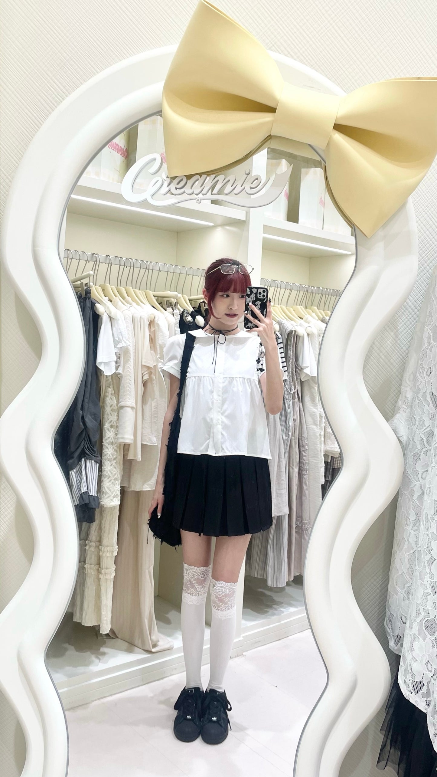 💙✨娃娃領波點日系上衣