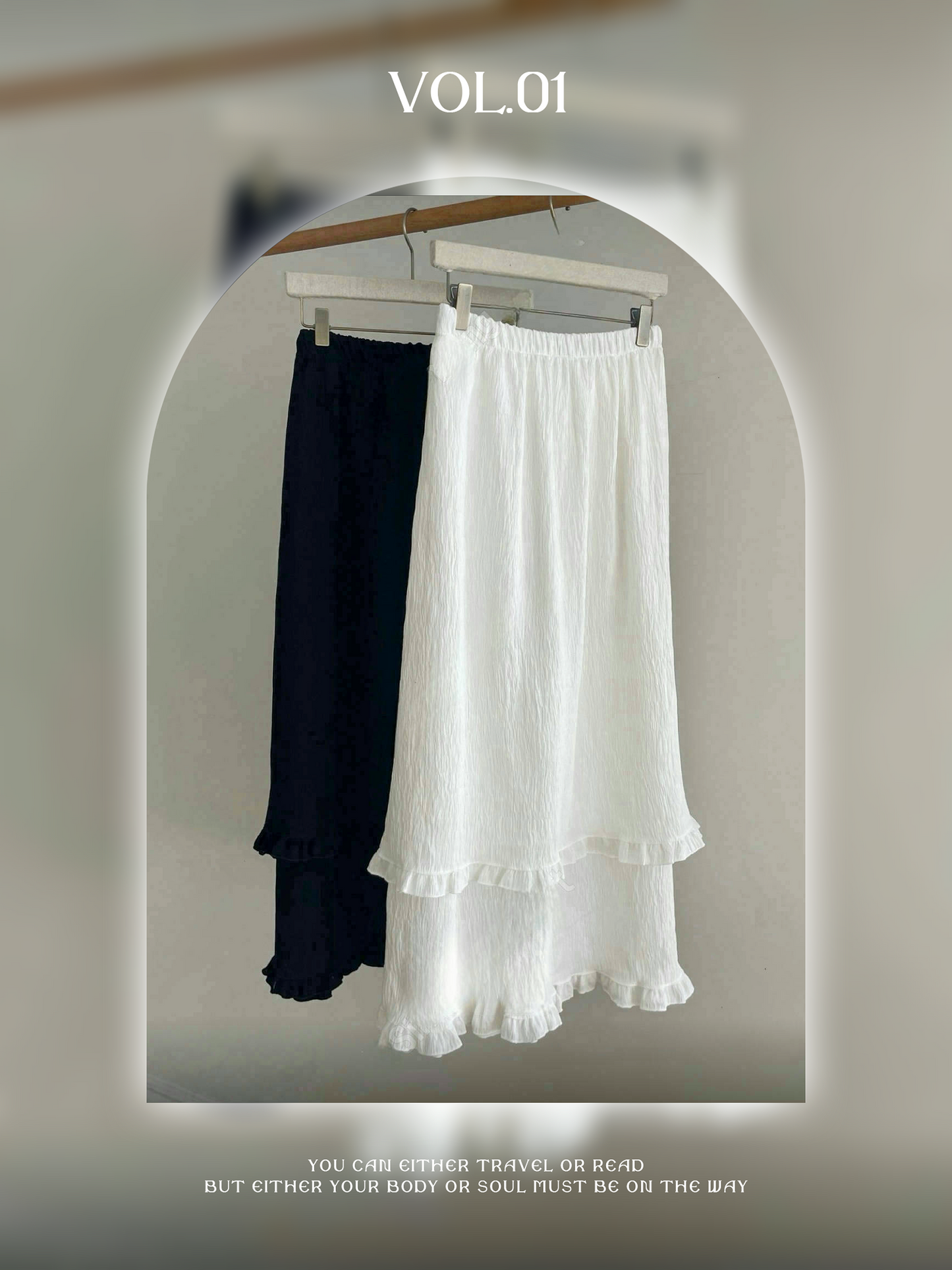 2色入 Double Ruffle Layered Skirt♥️