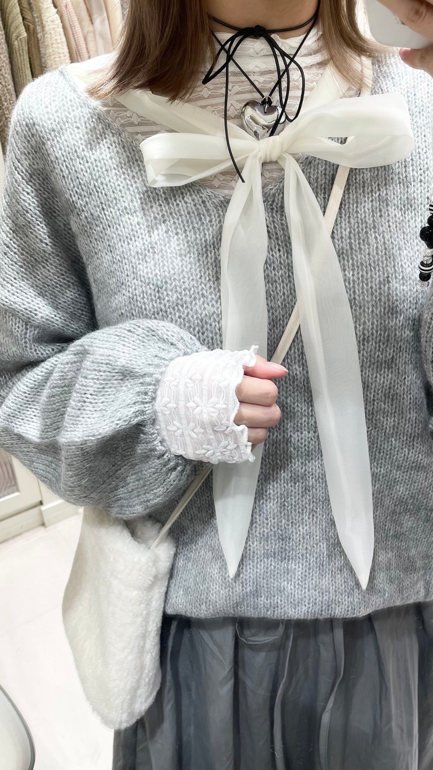 簡約百搭毛衣淨色長裙Set🩶✨