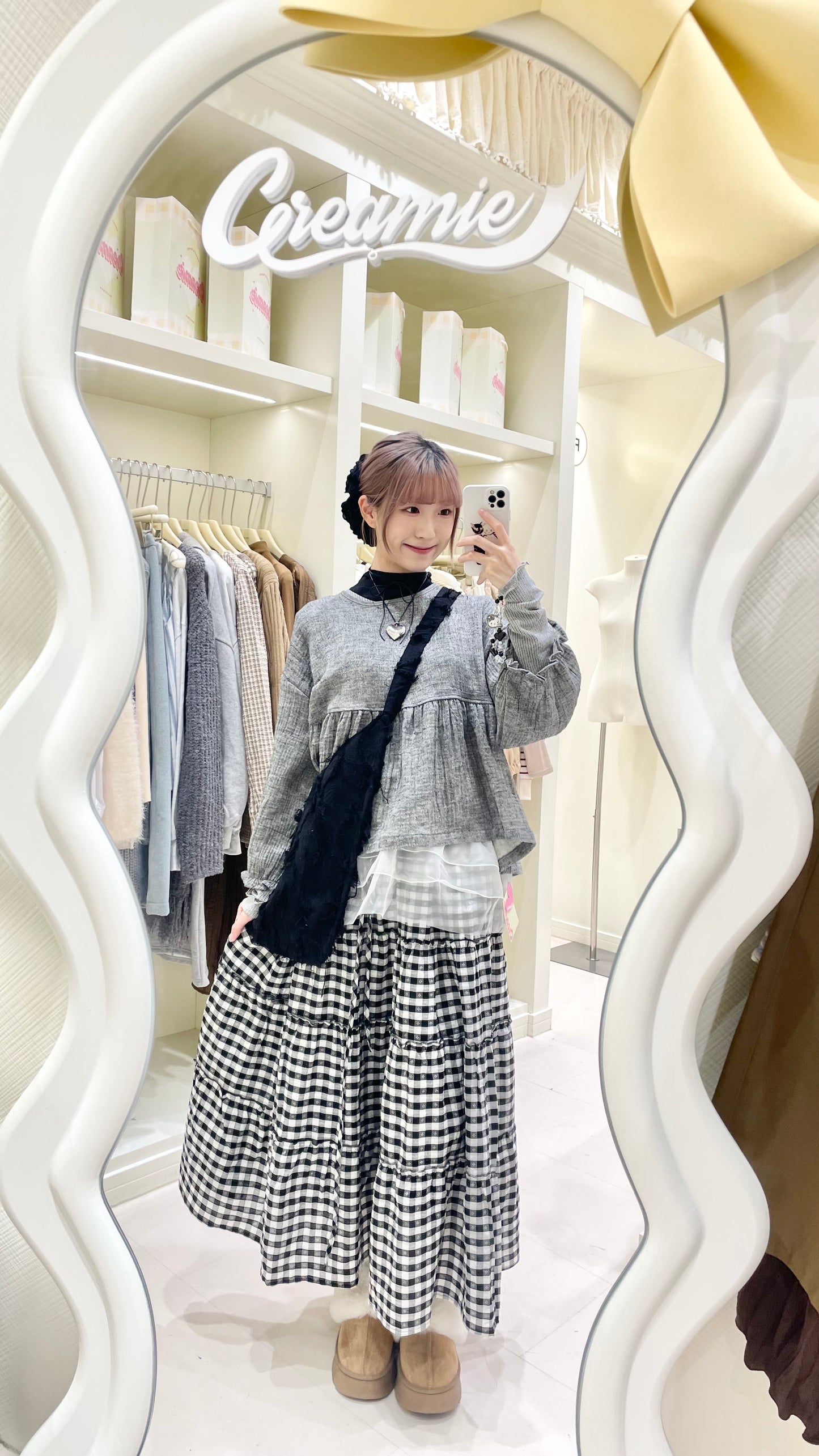 娃娃系列襯衫格仔長裙set🩶✨