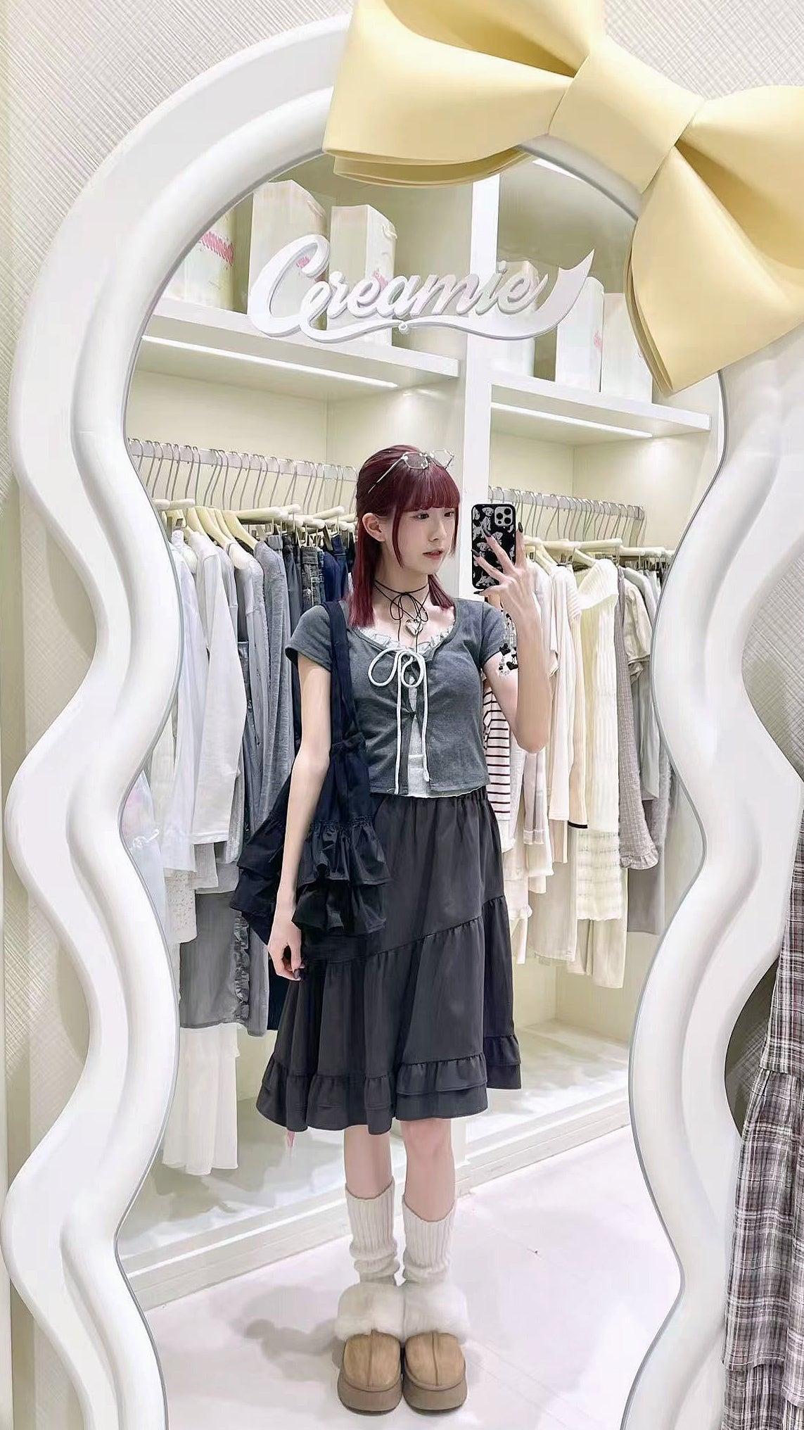 【門市熱賣款✨🖤】波浪橡筋不規則裙