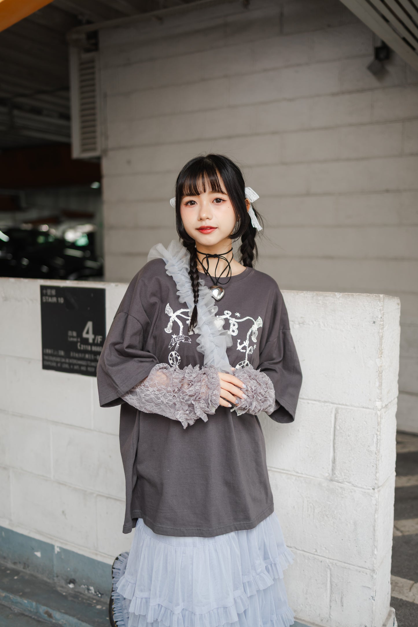2色入💌💕 lace蕾絲花邊長Tee