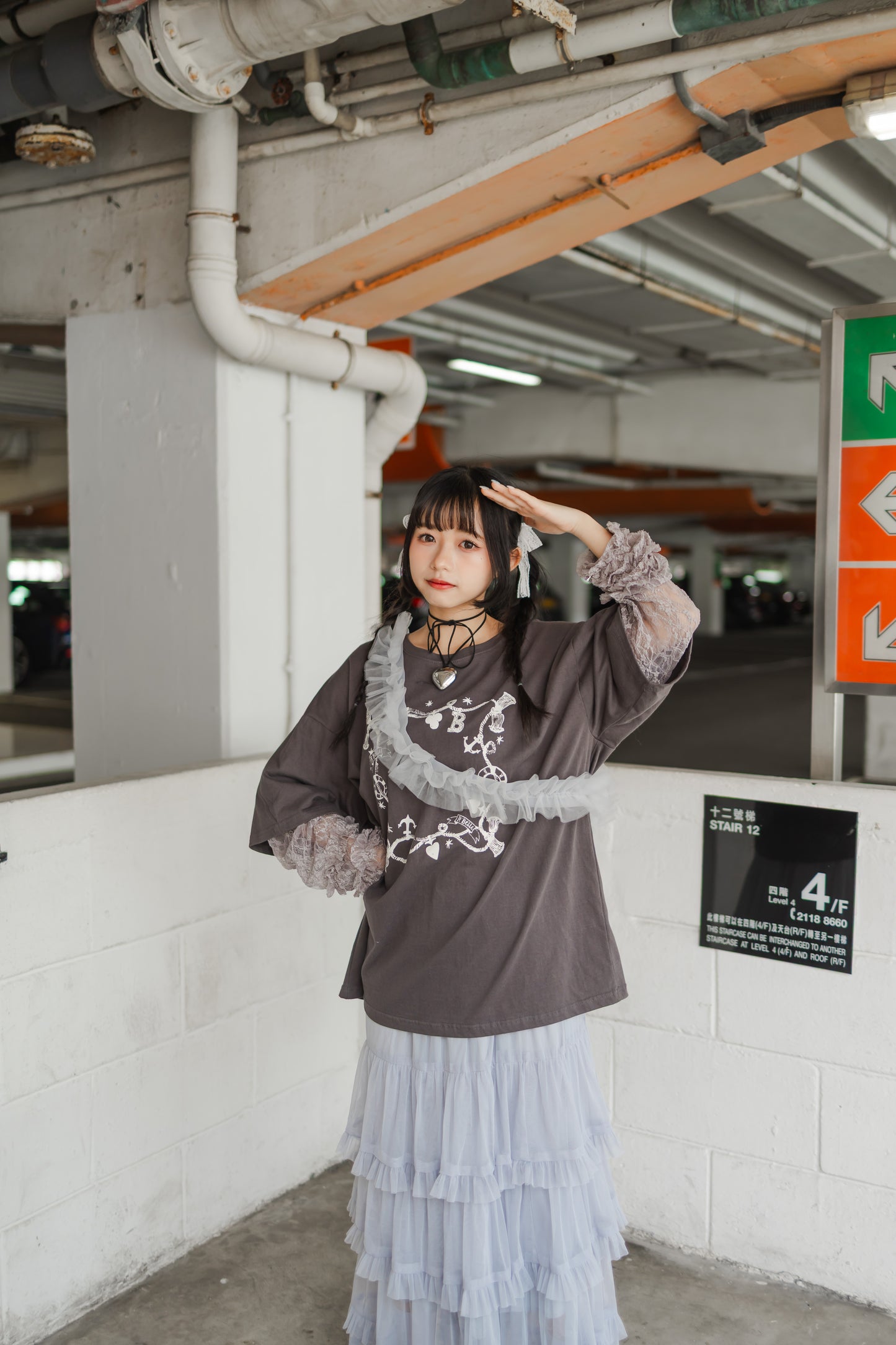 2色入💌💕 lace蕾絲花邊長Tee