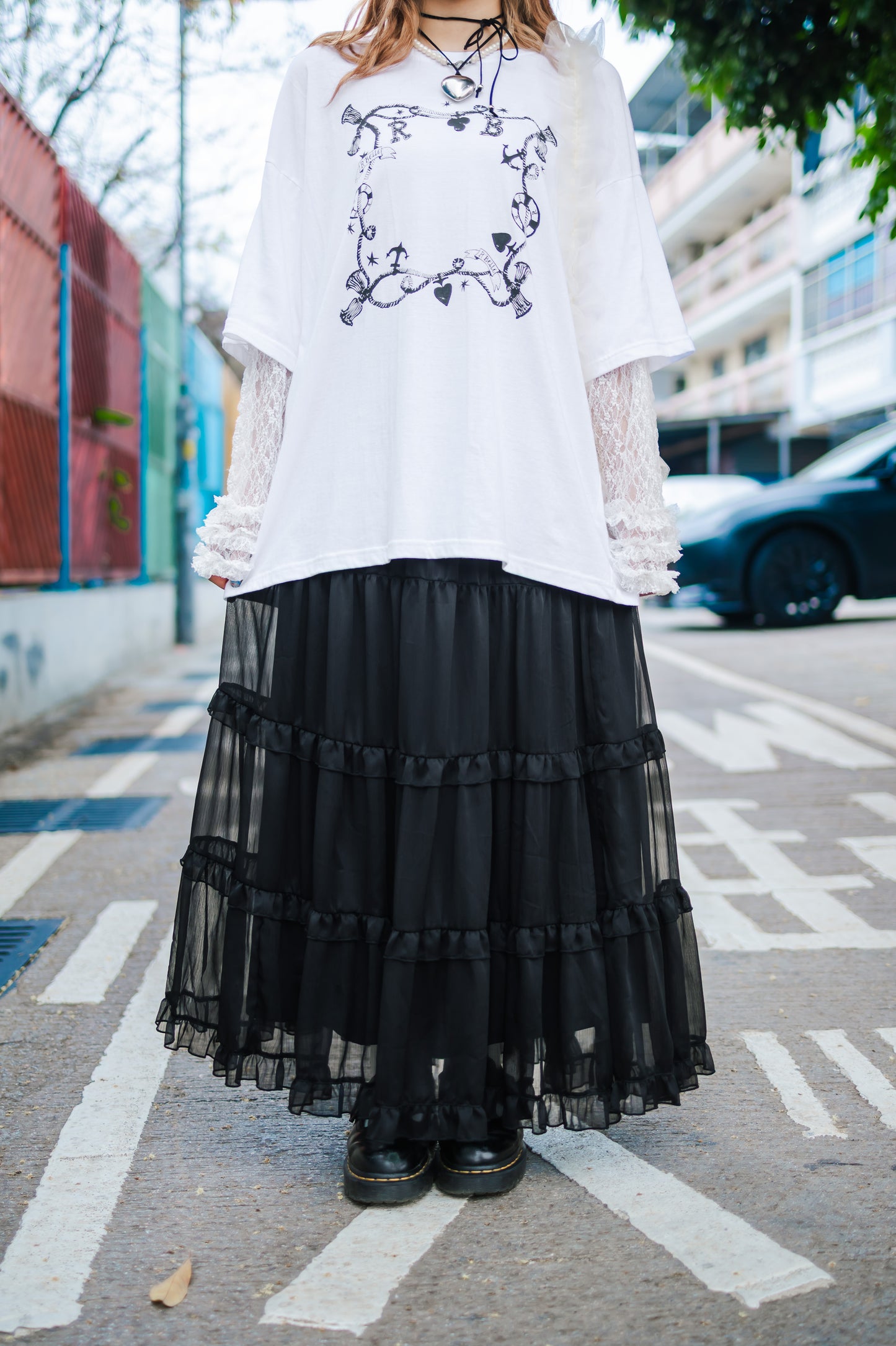 2色入💌💕 lace蕾絲花邊長Tee