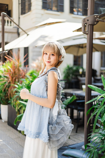 簡約清新花邊背心裙👗