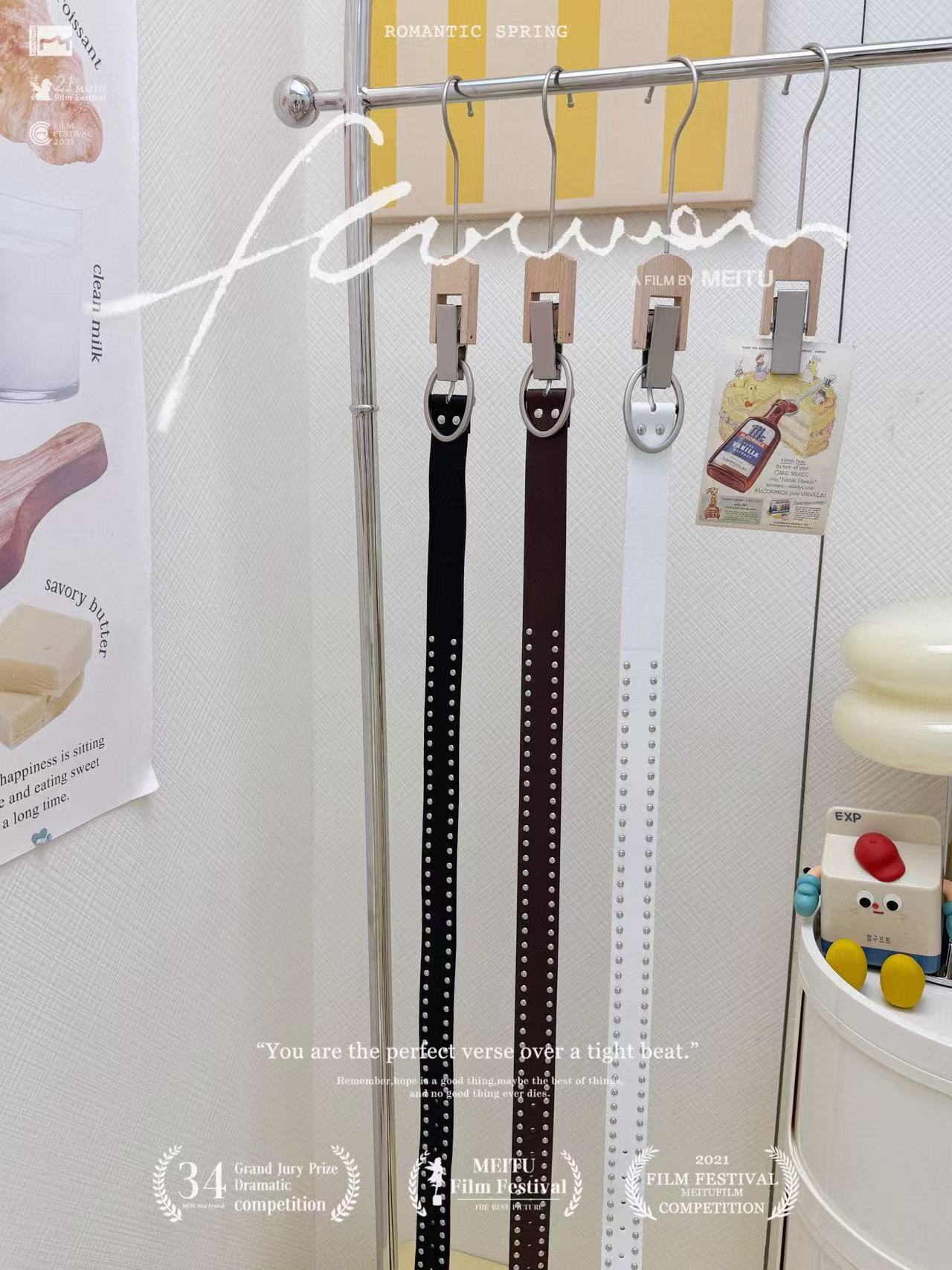 韓系條紋掛頸數字套裝ꕤ˚₊