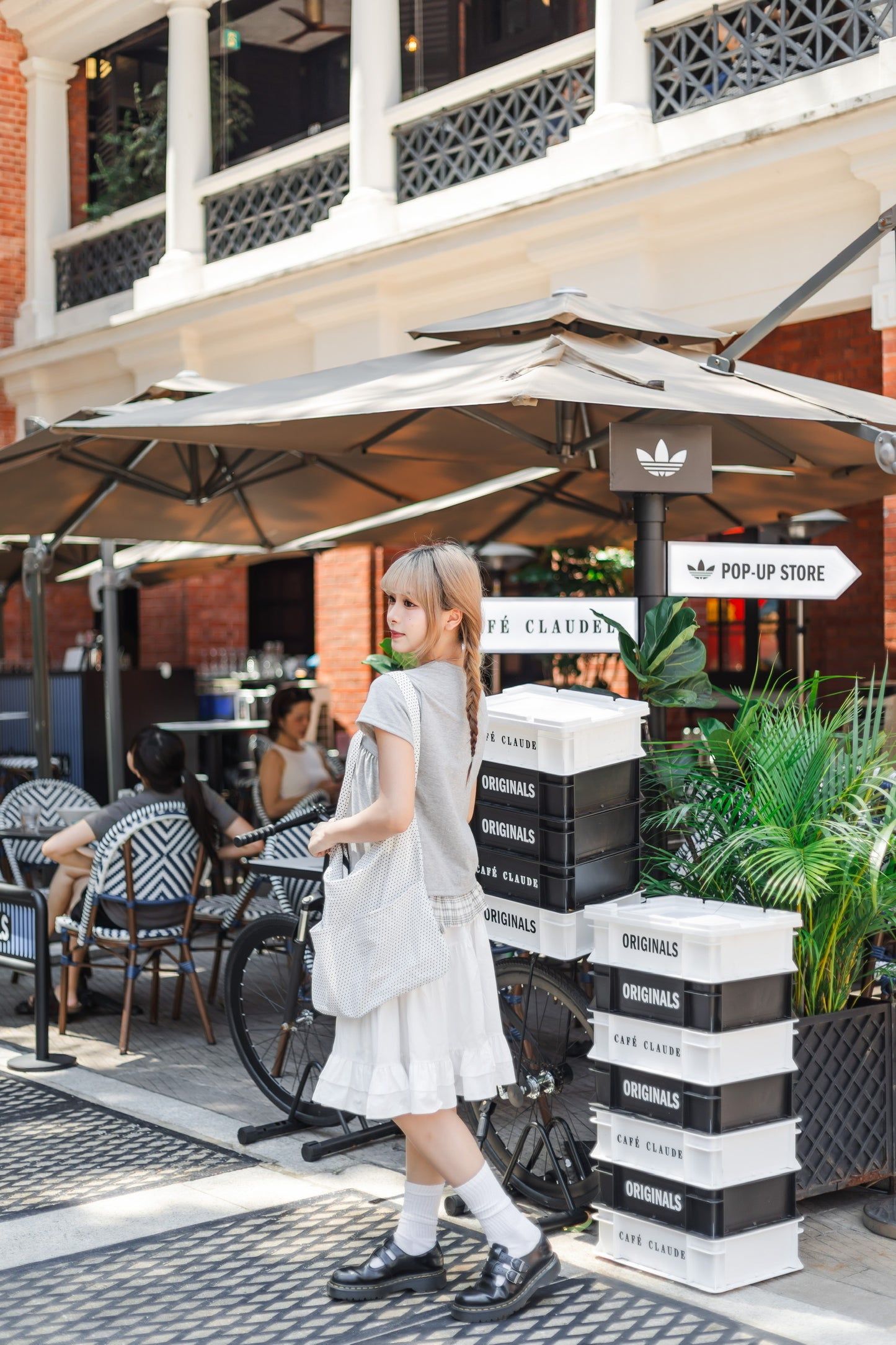 復古拼接格紋短袖上衣🐰