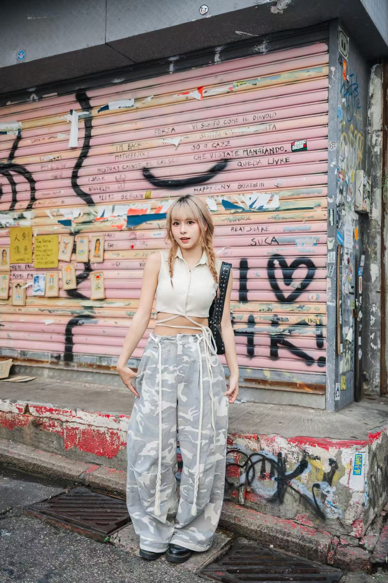 季度熱銷! 寬鬆豹紋長褲-淺灰色❤️‍🔥