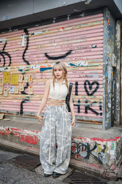 季度熱銷! 寬鬆豹紋長褲-淺灰色❤️‍🔥