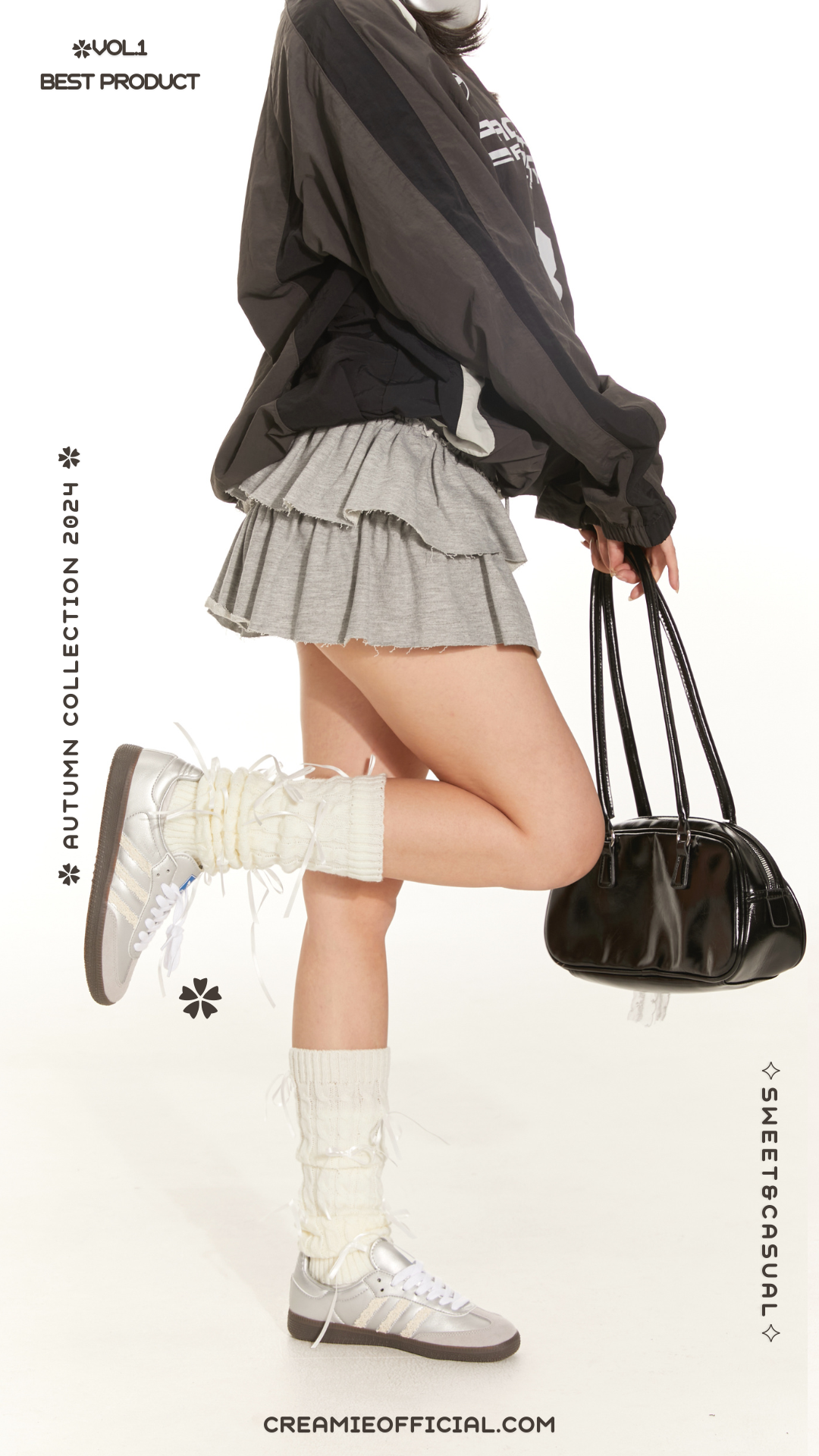 Snowy Marshmallow - Layers Mini skirt-淺灰🖤