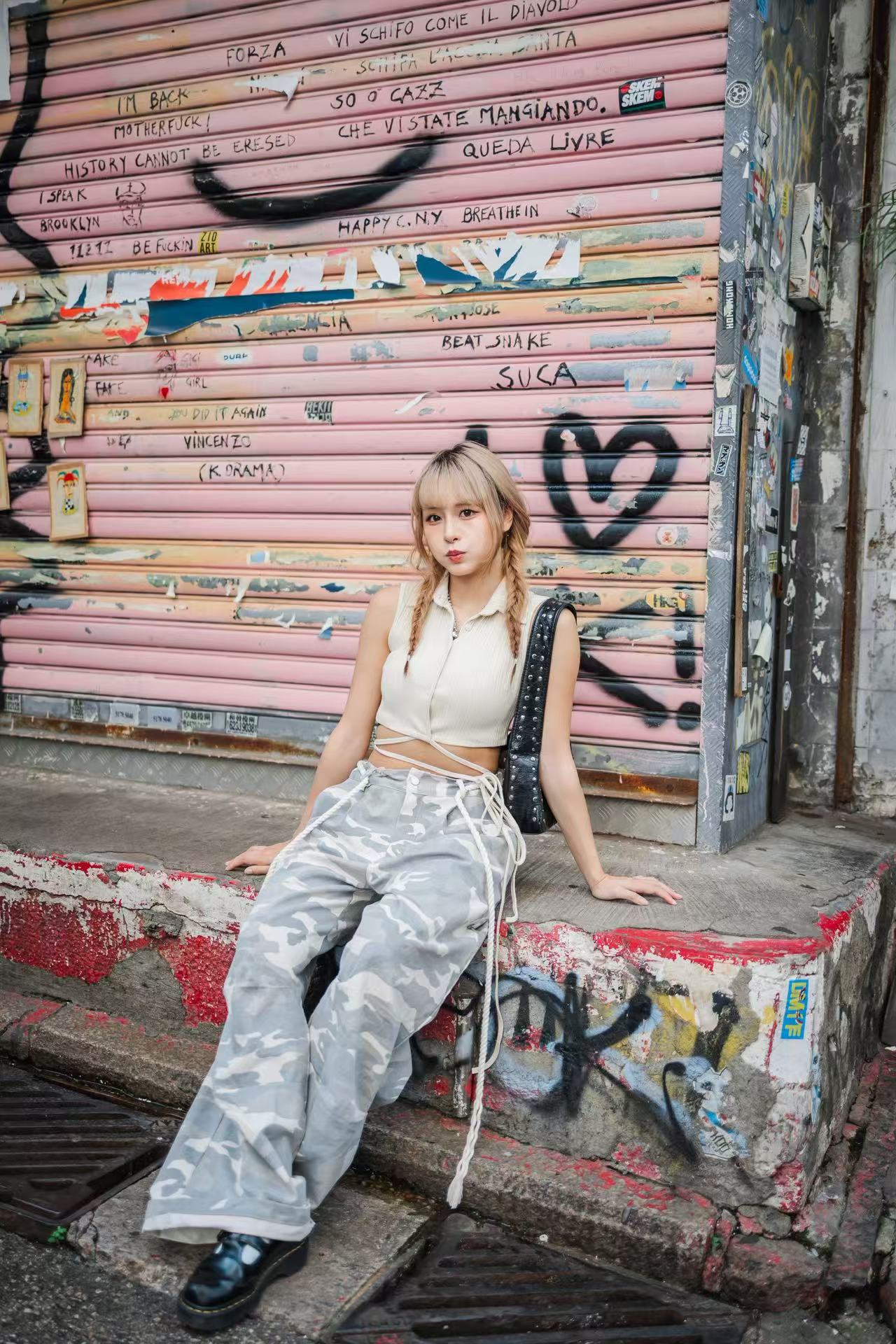 季度熱銷! 寬鬆豹紋長褲-淺灰色❤️‍🔥