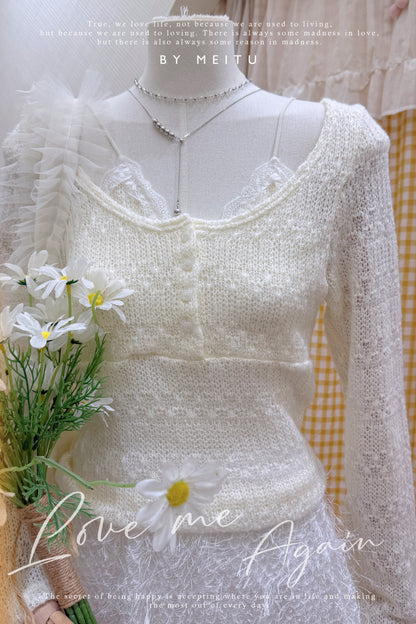 ￼蕾絲針織冷衫長裙套裝￼🍒