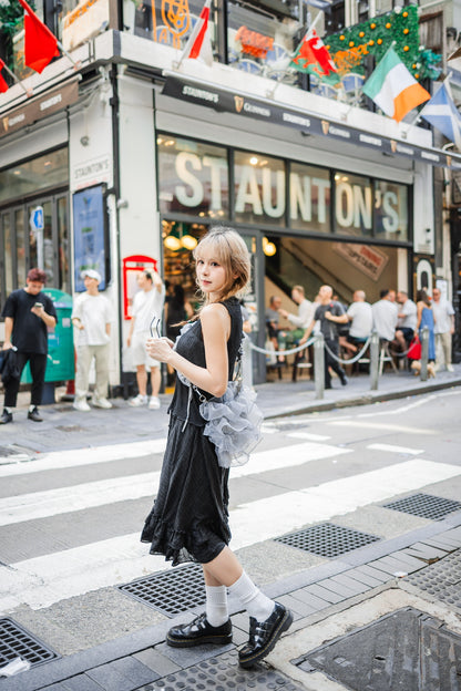 復古洋氣牛仔波點背心💙🤍