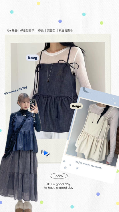 牛仔蝴蝶背心馬甲套裝💙🖤