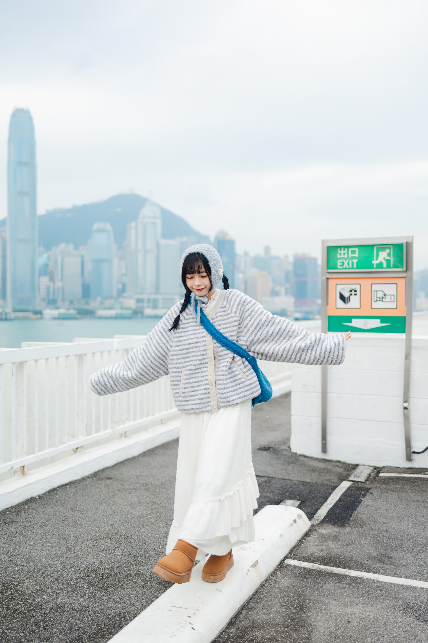 雪國旅行必備item❄️☃️白棉花傘形長裙