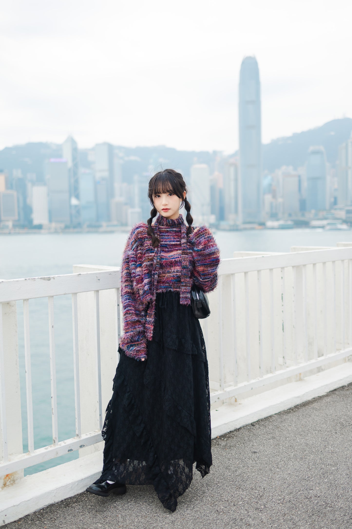 日系必入💖 重工蕾絲蛋糕長裙 - 黑色