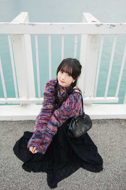 日系必入💖 重工蕾絲蛋糕長裙 - 黑色