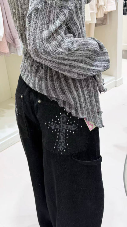 韓系針織露肩毛衣套裝🖤