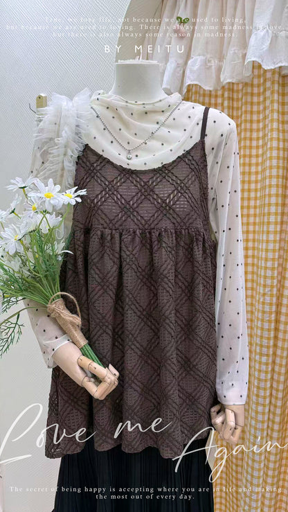 韓系疊穿波點套裝🛒