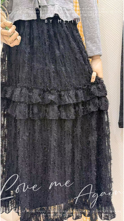 木耳邊上衣長裙套裝 ·͜·♡