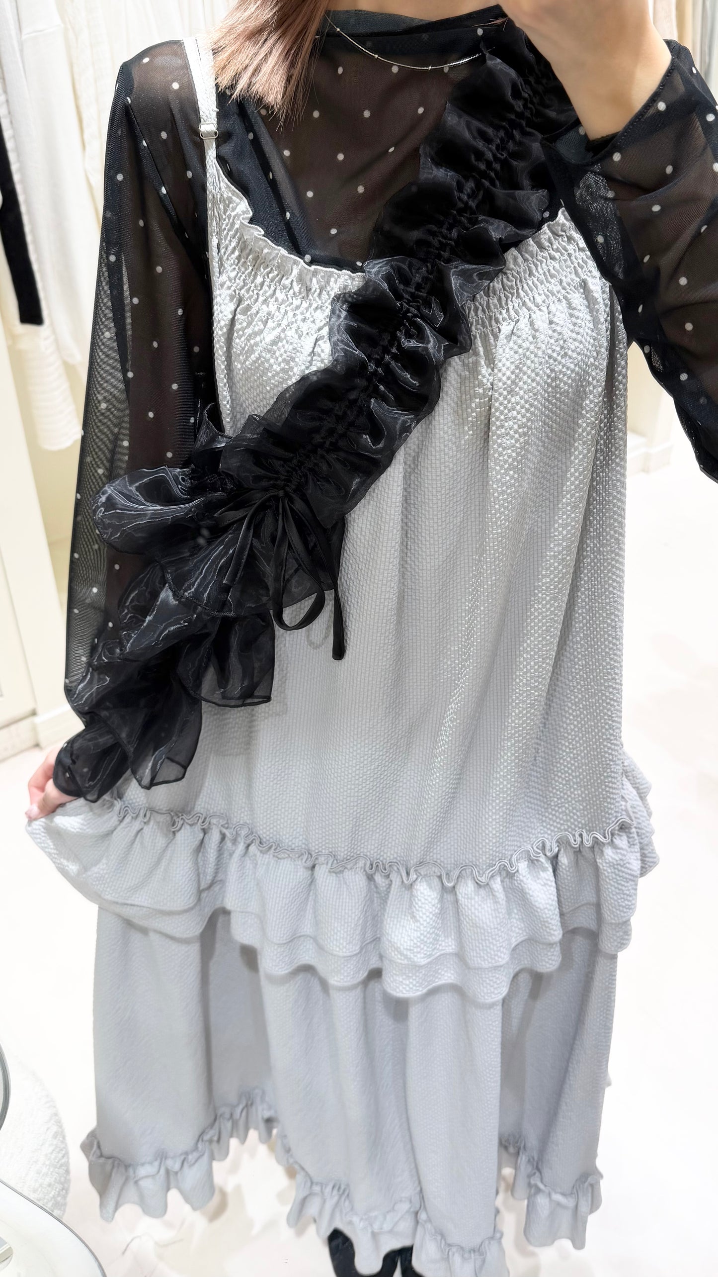 日係Ruffle連身裙套裝🤍🩶